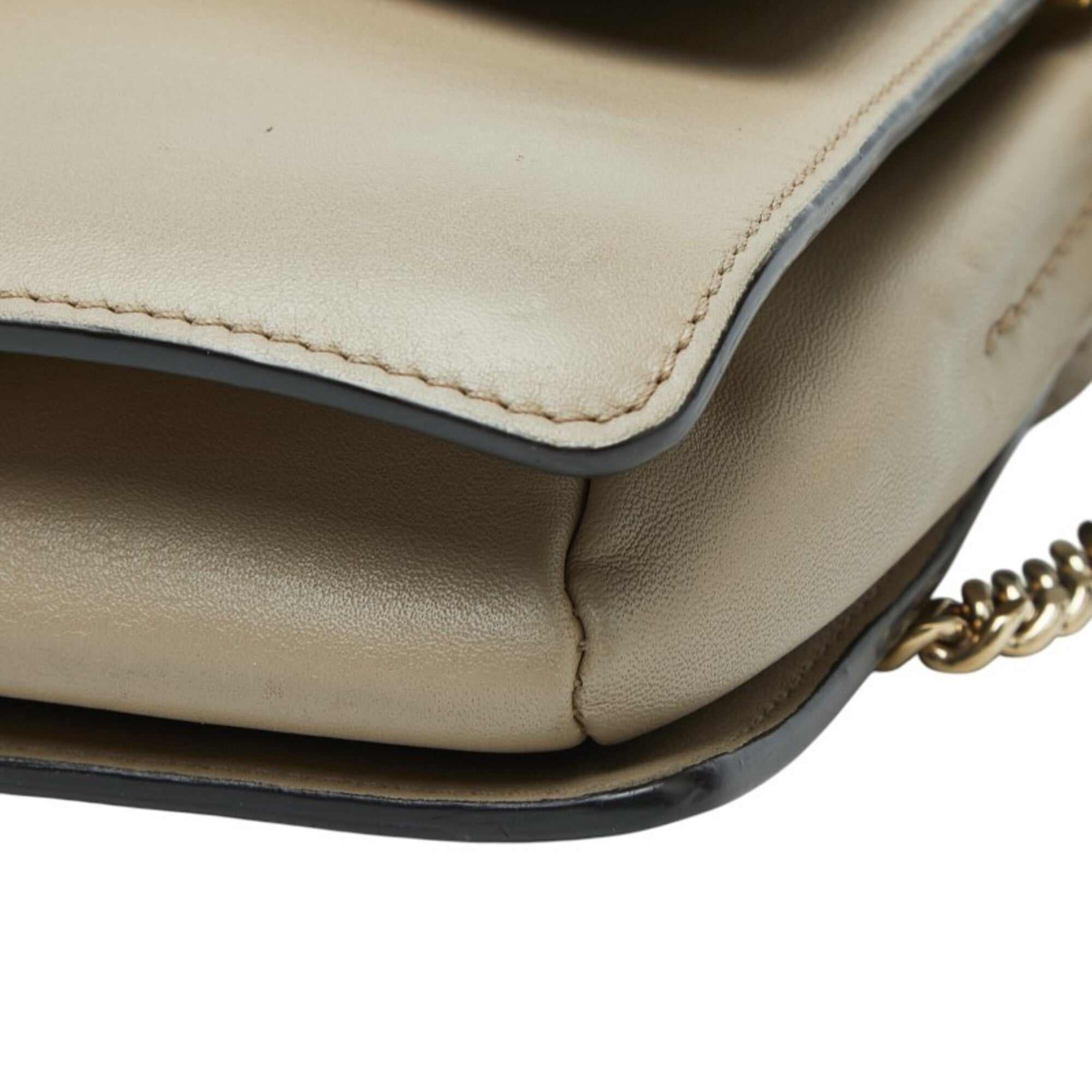 Chloé Gray Beige Leather Suede Shoulder Bag (Pre-Owned)