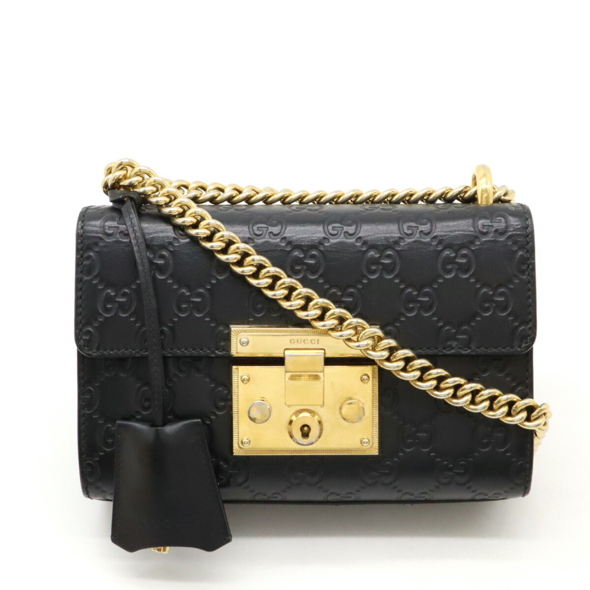 Gucci Guccissima Black Gg Leather Shoulder Bag (Pre-Owned)