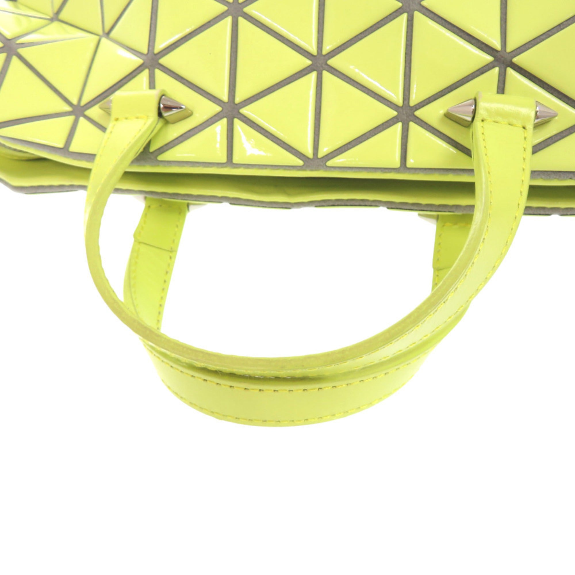 Issey Miyake Yellow Elastane Leather Handbag Shoulder Bag (Pre-Owned)