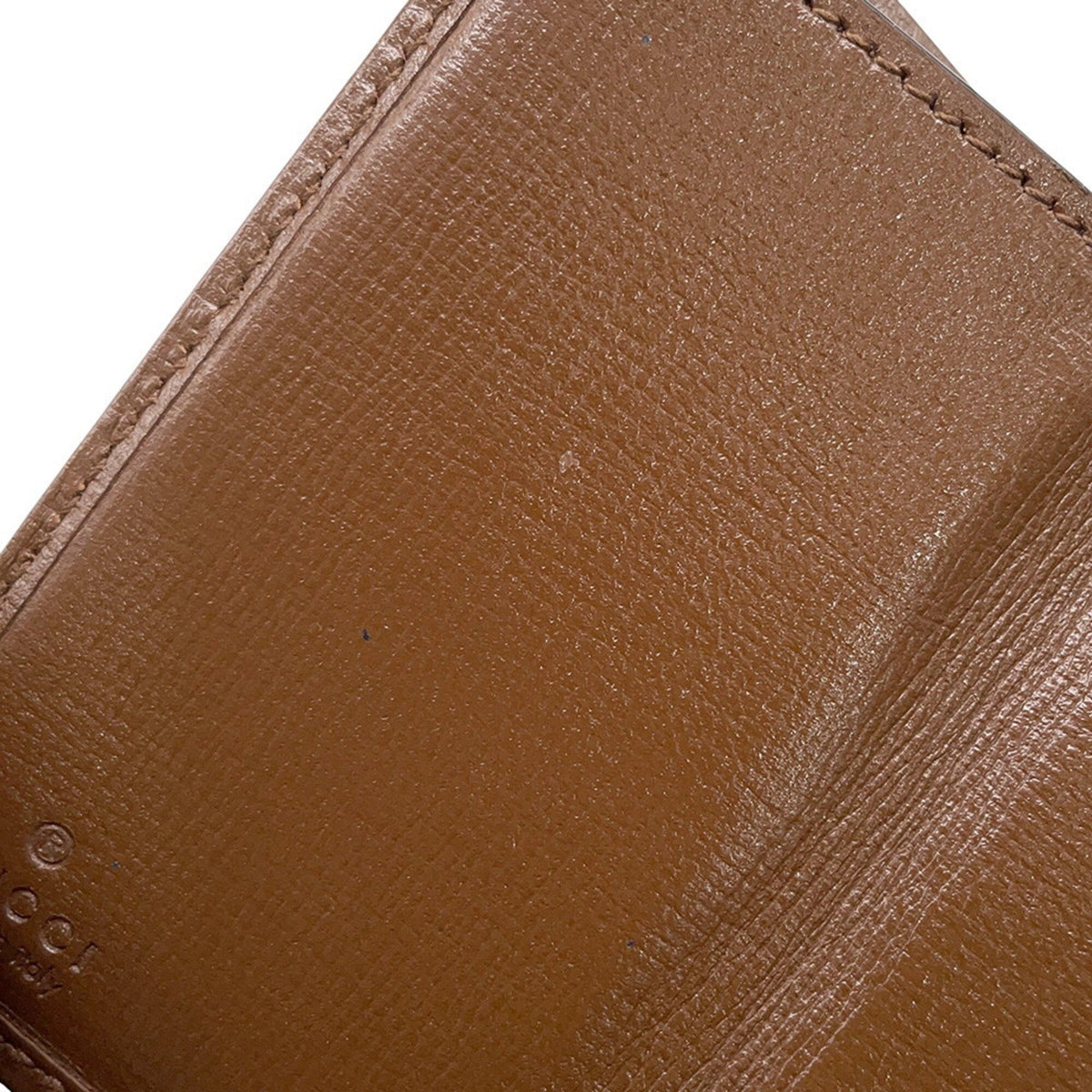 Gucci Beige Brown Canvas Leather Wallet (Tri-Fold) (Pre-Owned)