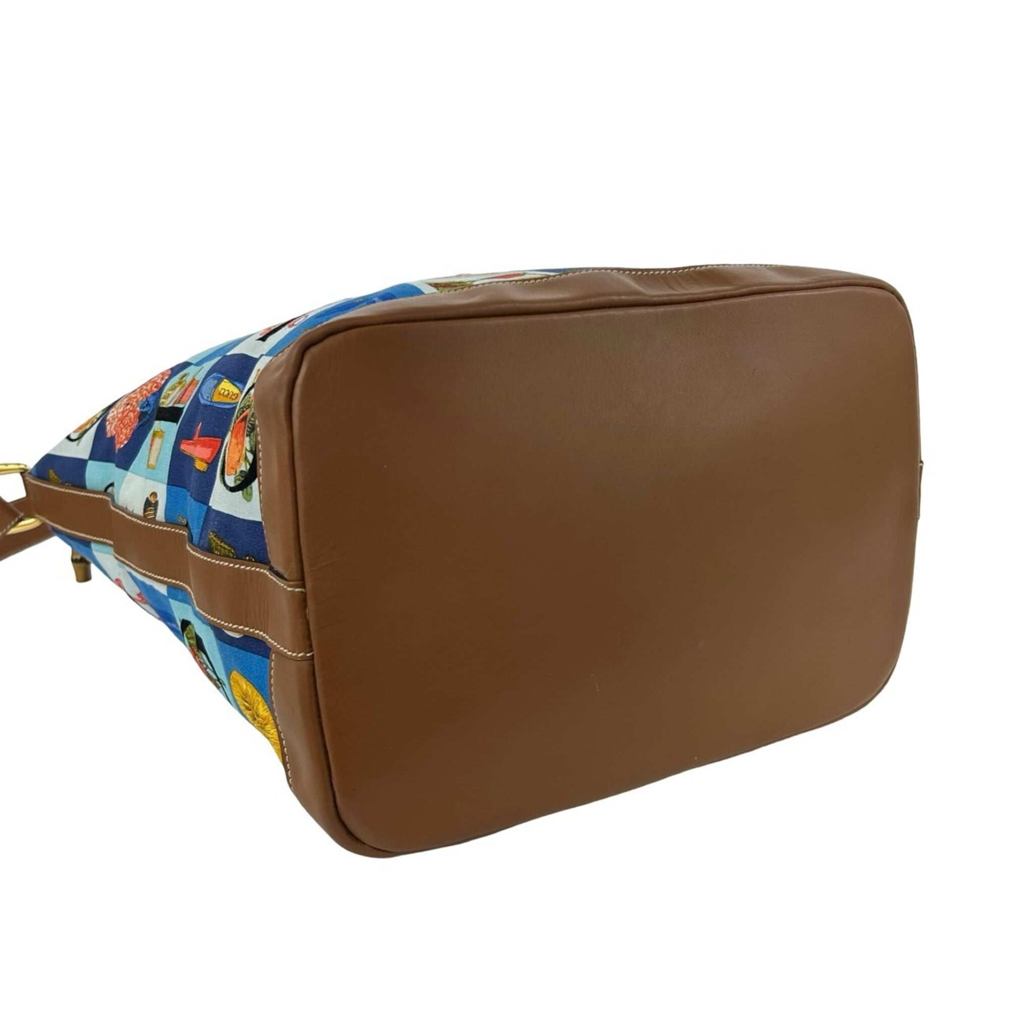 Gucci Brown Multi-Color Canvas Leather Shoulder Bag (Pre-Owned)