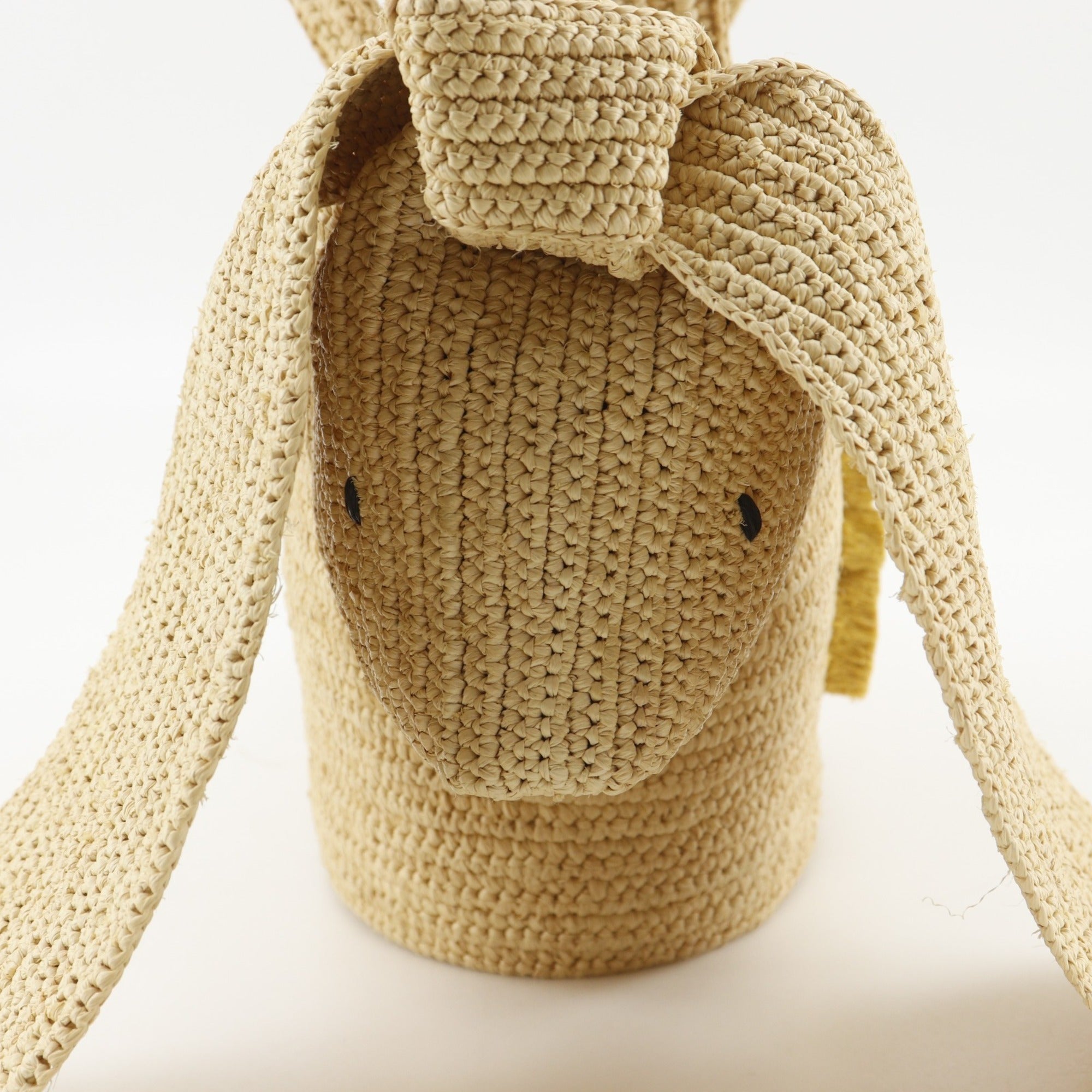 Loewe Beige Yellow Raffia Leather Basket Handbag (Pre-Owned)