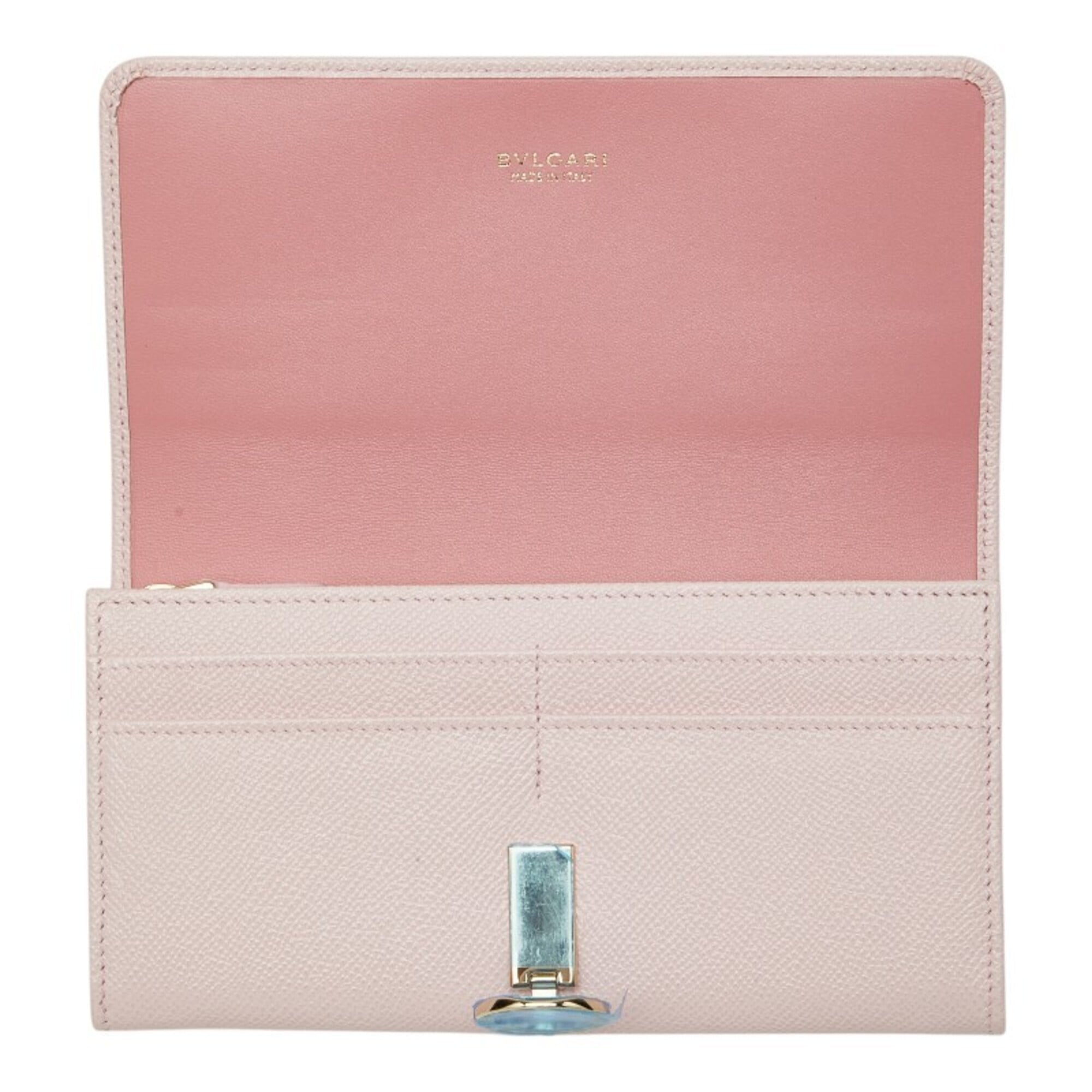 Bvlgari Pink Leather Long Wallet (Bi-Fold) (Pre-Owned)