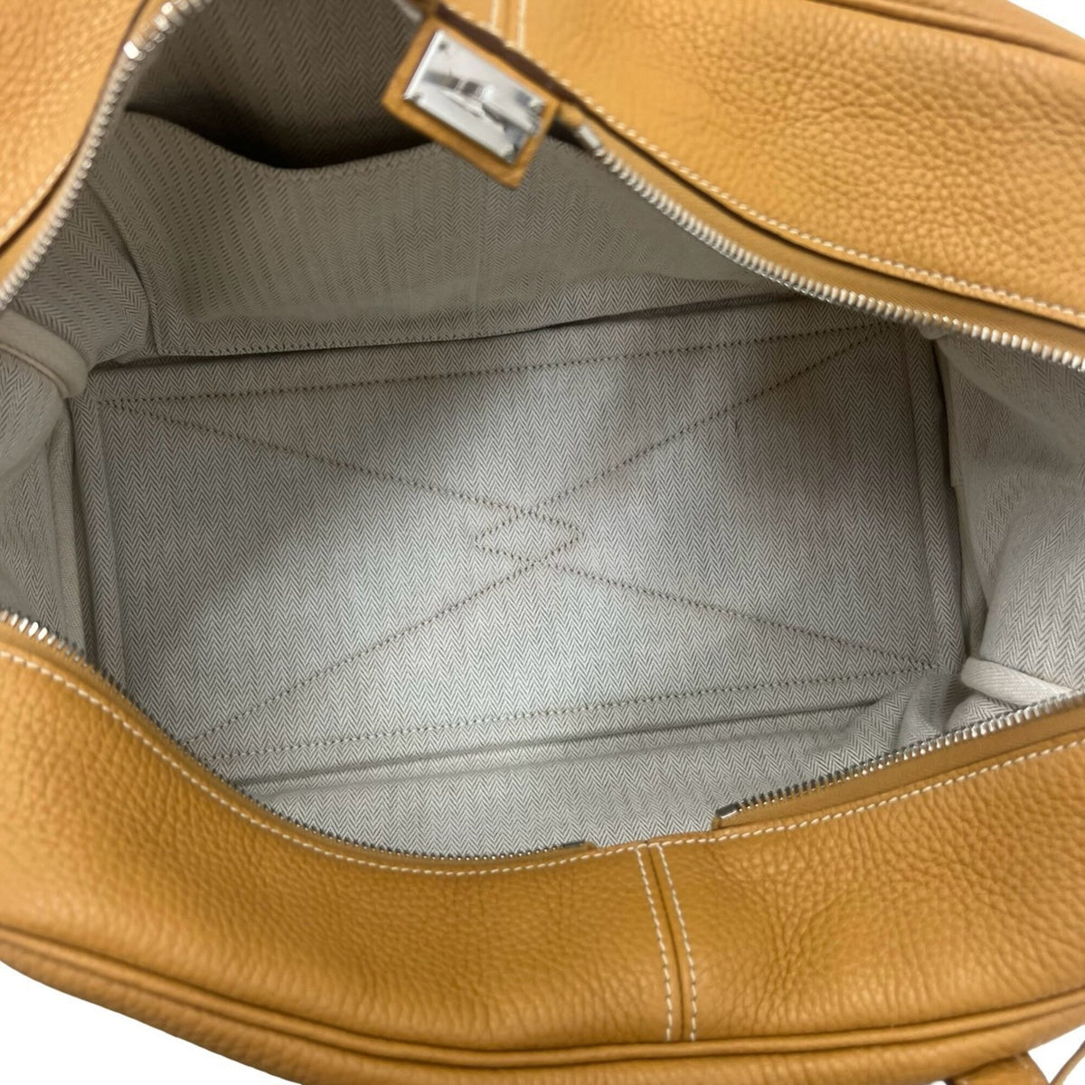 Hermes Brown Taurillon Clemence Leather Boston Bag Handbag (Pre-Owned)