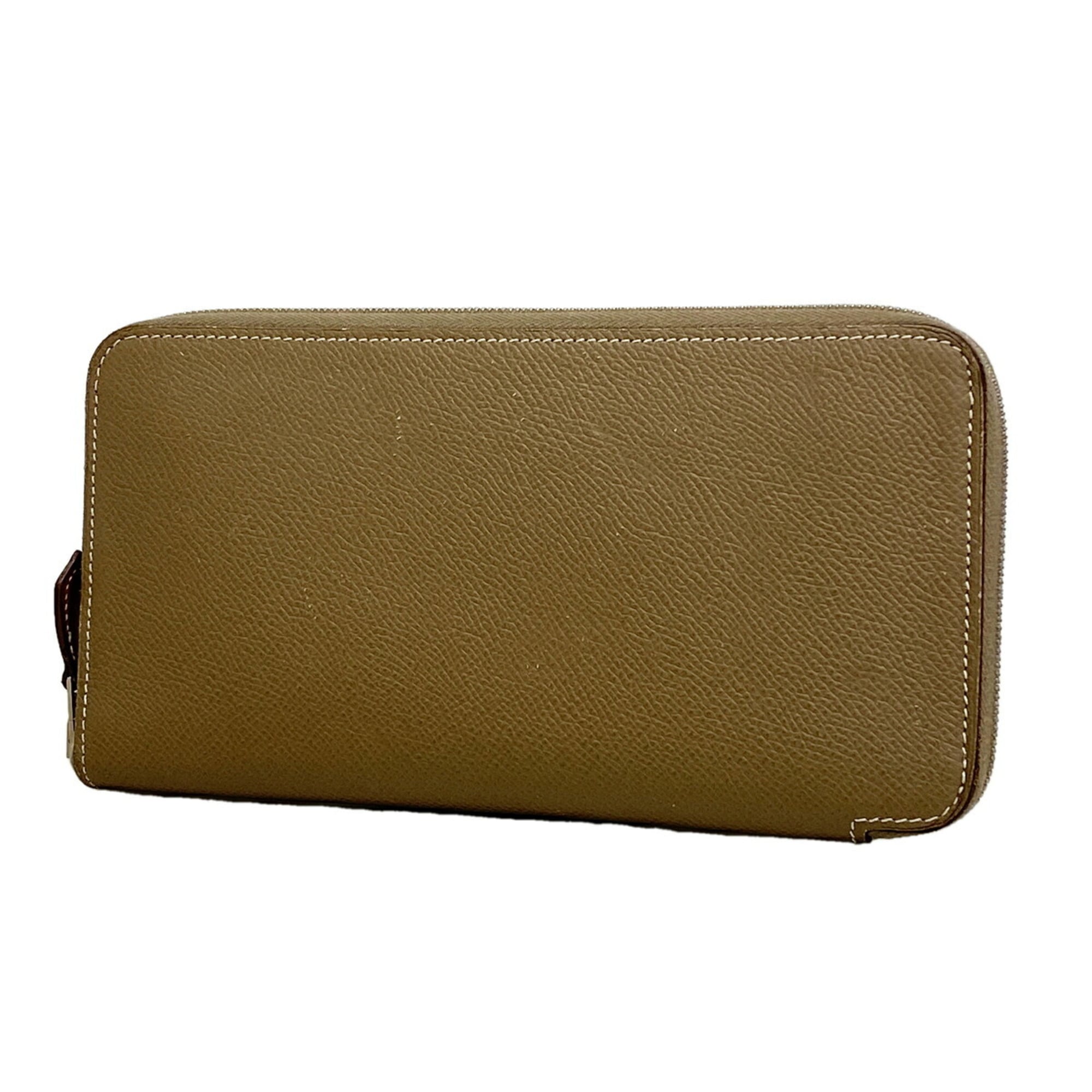 Hermes Etoupe Gray Leather Long Wallet (Bi-Fold) (Pre-Owned)