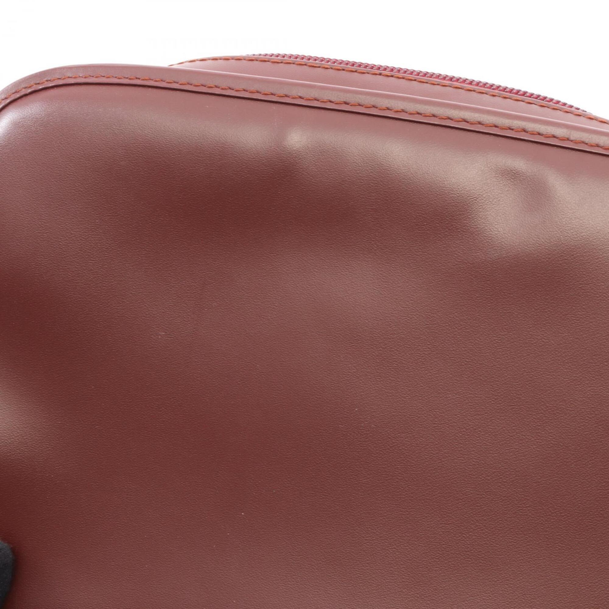 Cartier Bordeaux Leather Clutch Bag Handbag (Pre-Owned)