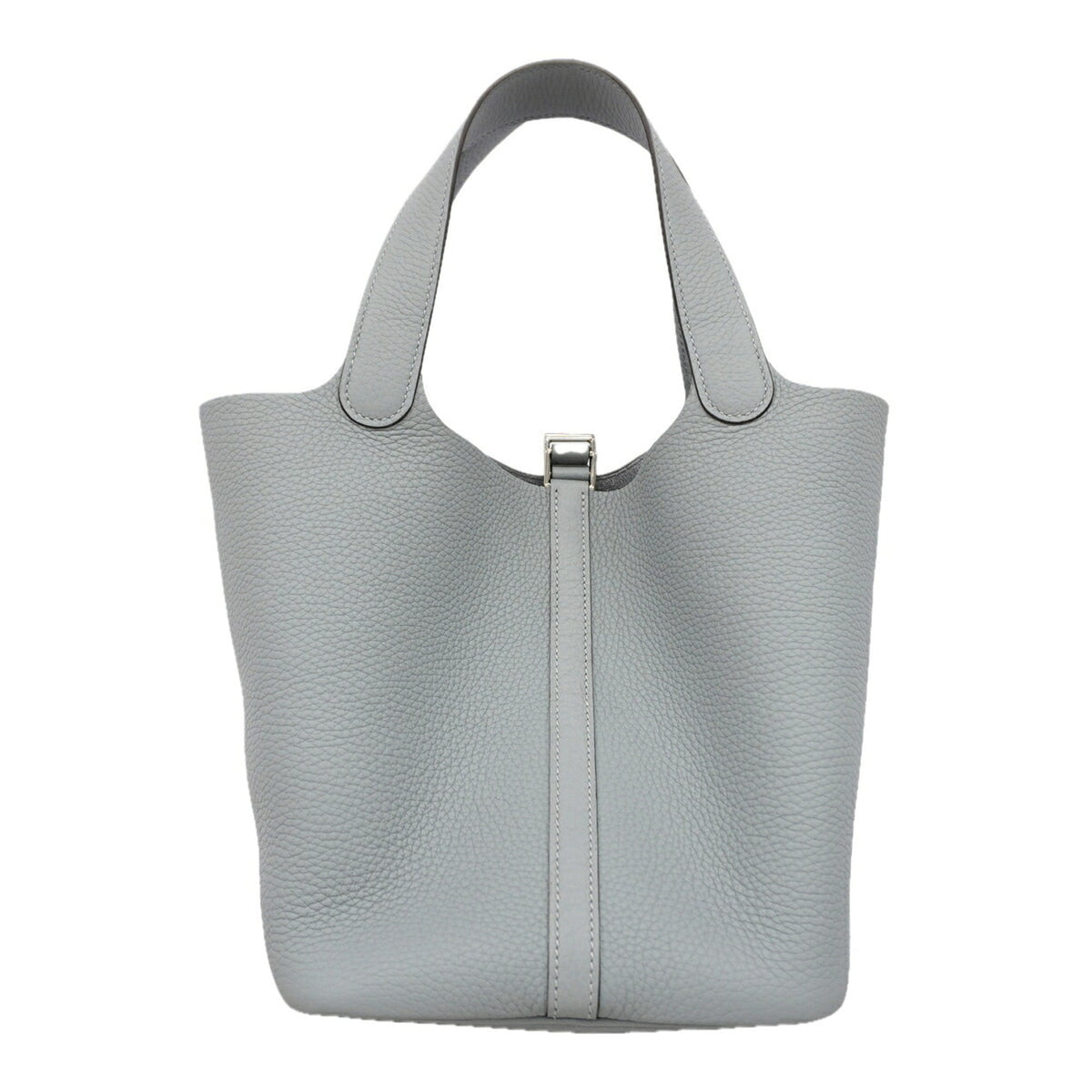 Hermes Gray Taurillon Clemence Leather Handbag (Pre-Owned)