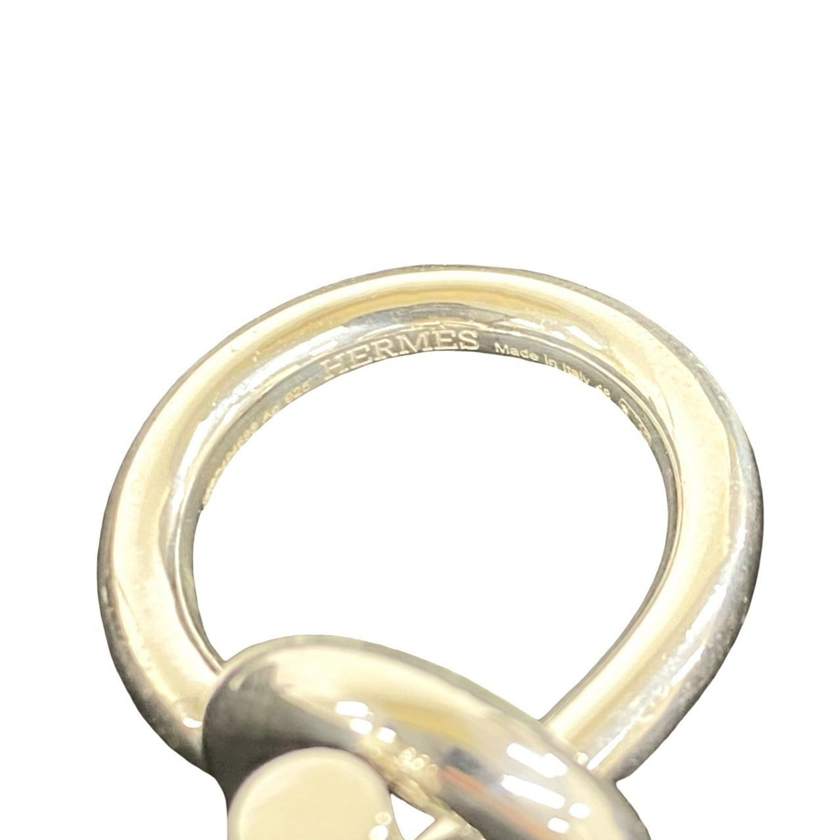 Hermes Silver Silver 925 Band Ring (Pre-Owned)