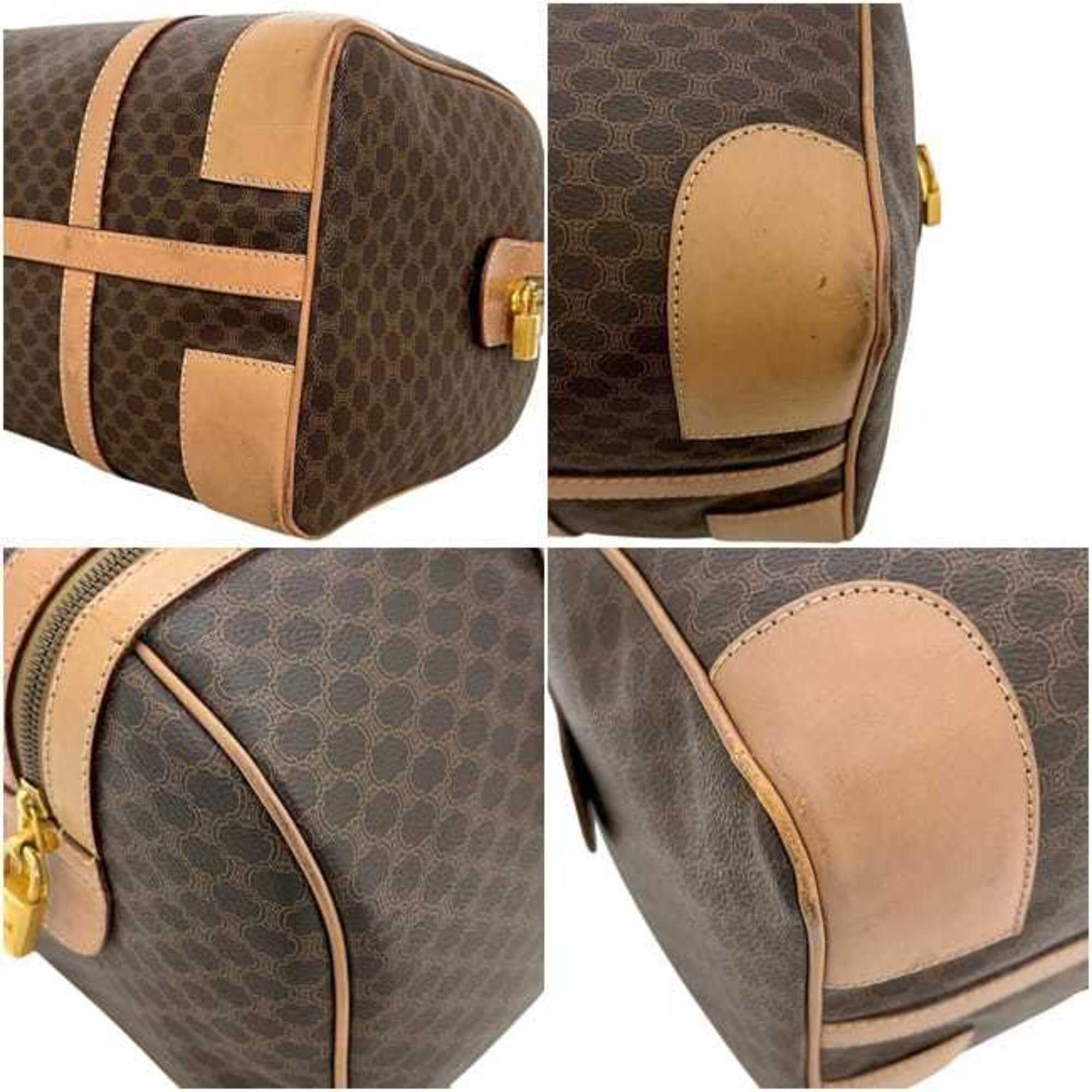 Celine Brown Pvc Leather Boston Bag (Pre-Owned)