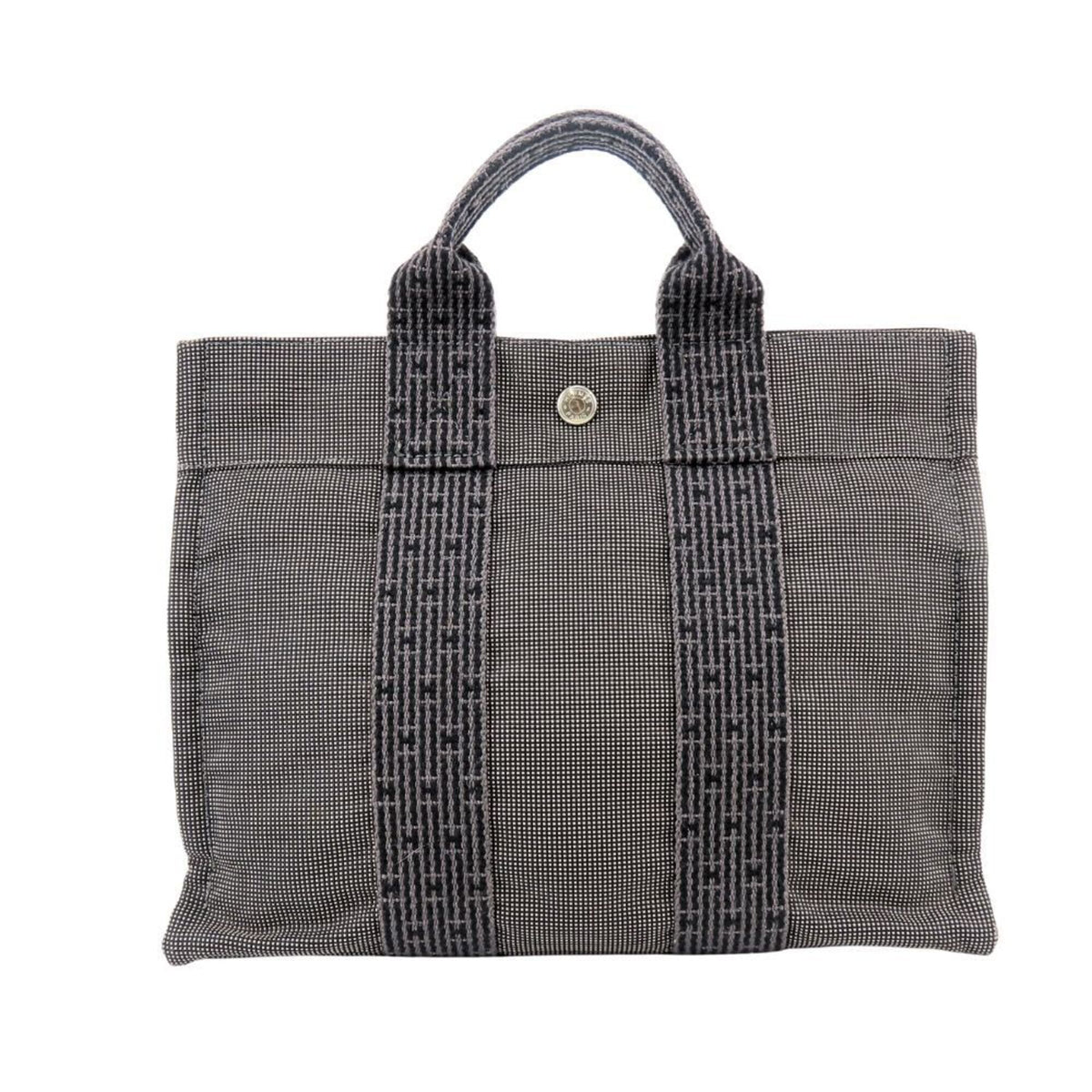 Hermes Her Line Gray Canvas Handbag (Pre-Owned)