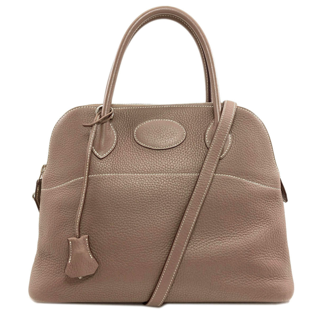 Hermes Etoupe Gray Taurillon Clemence Leather Handbag (Pre-Owned)