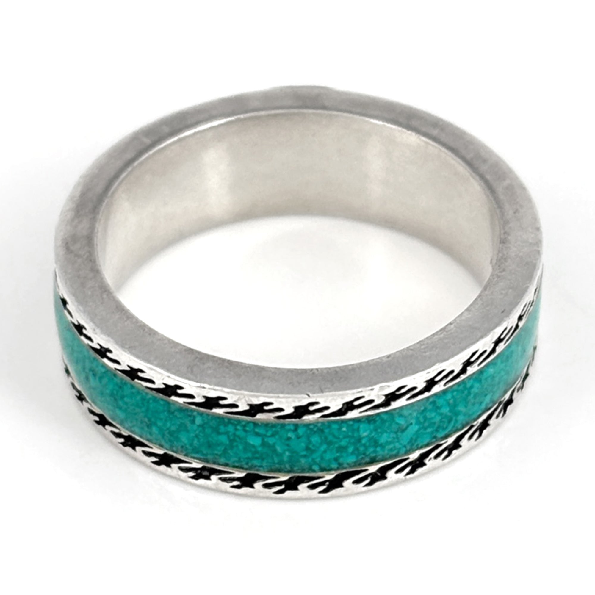 Gucci Silver Blue Silver 925 Band Ring (Pre-Owned)
