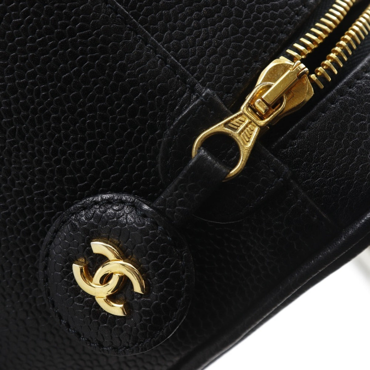 Chanel Black Grained Calfskin Handbag Pouch (Pre-Owned)