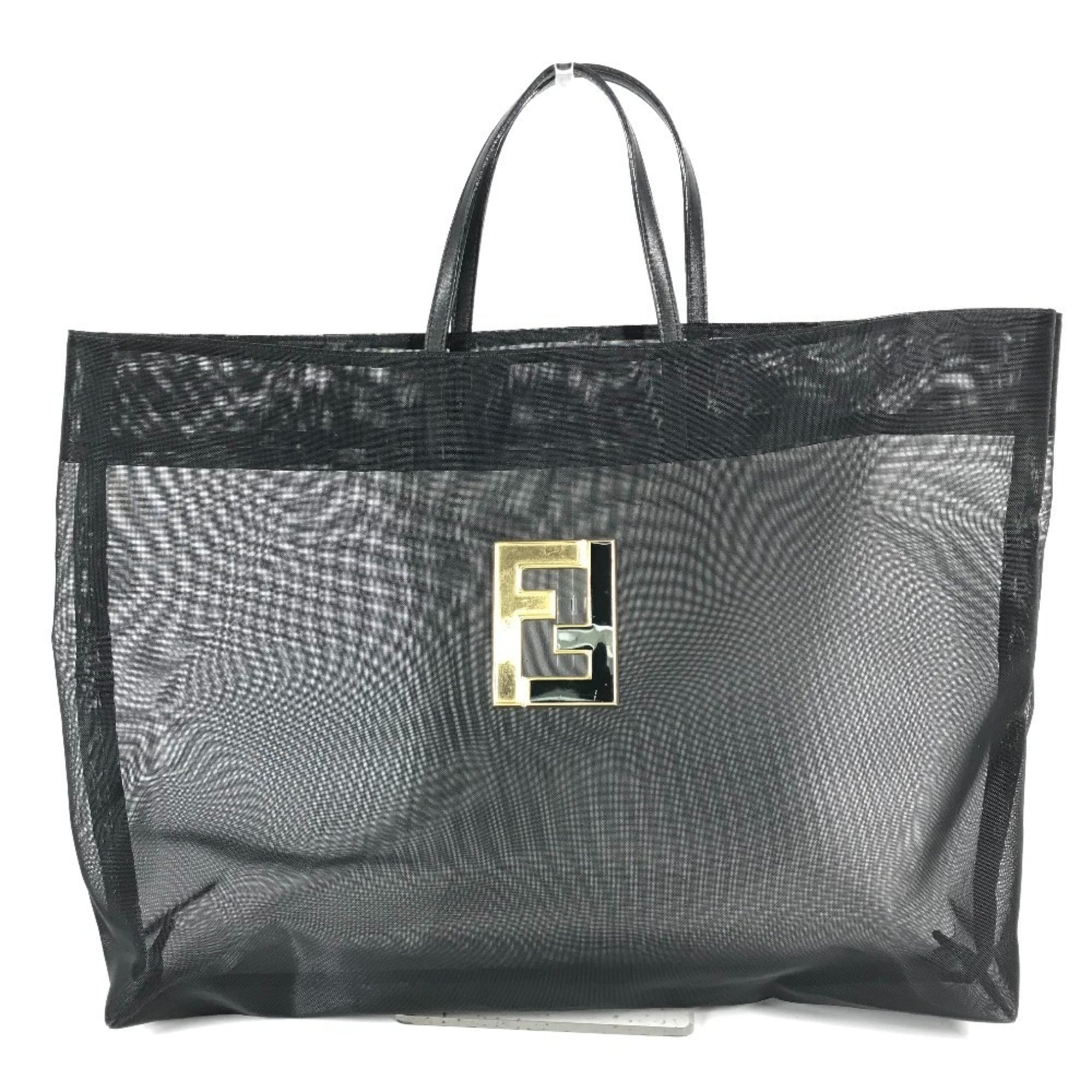 Fendi Black Nylon Mesh Beach Bag Tote Bag (Pre-Owned)