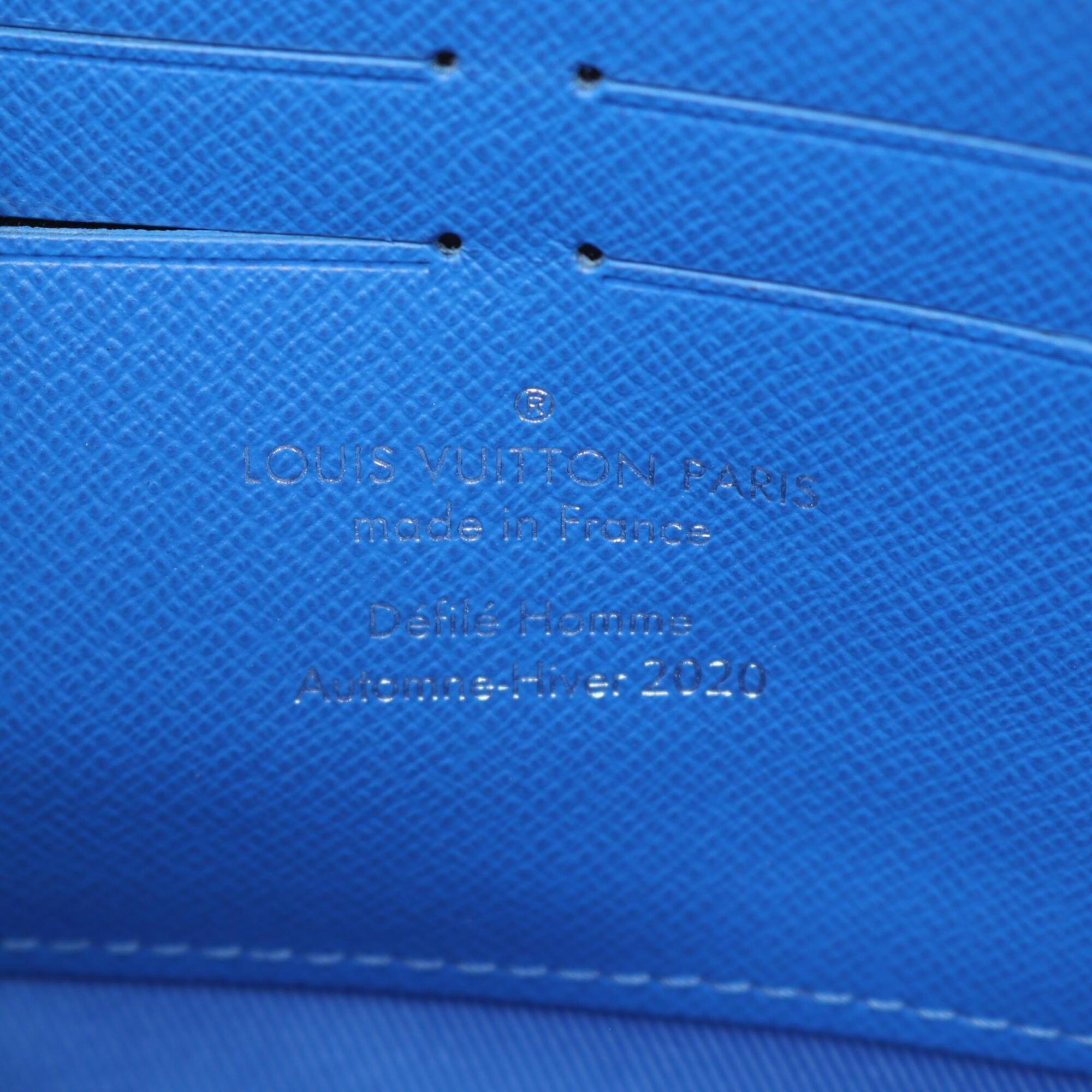Louis Vuitton Blue White Coated Canvas Leather Handbag Shoulder Bag (Pre-Owned)