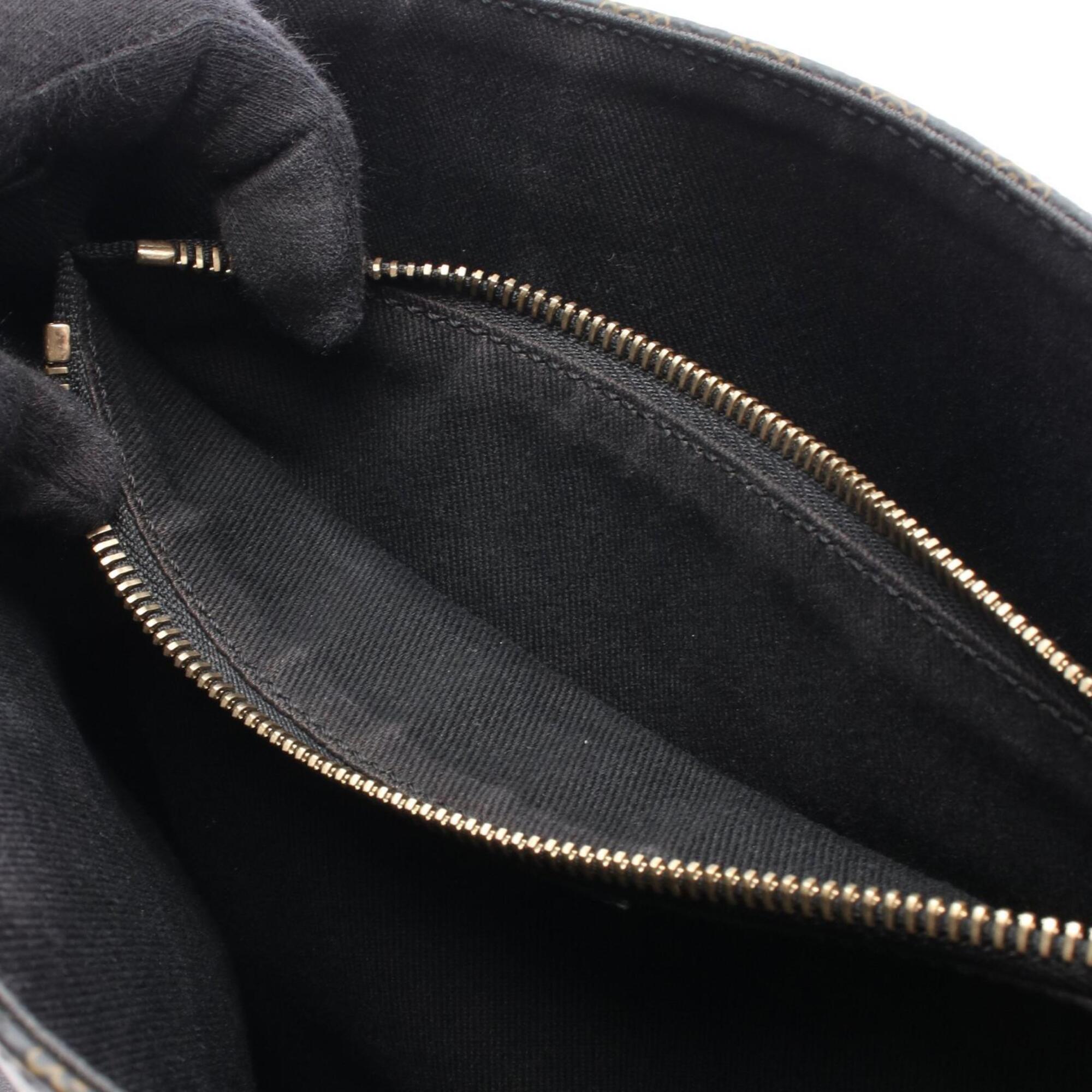 Celine Black Brown Coated Canvas Leather Handbag Tote Bag (Pre-Owned)