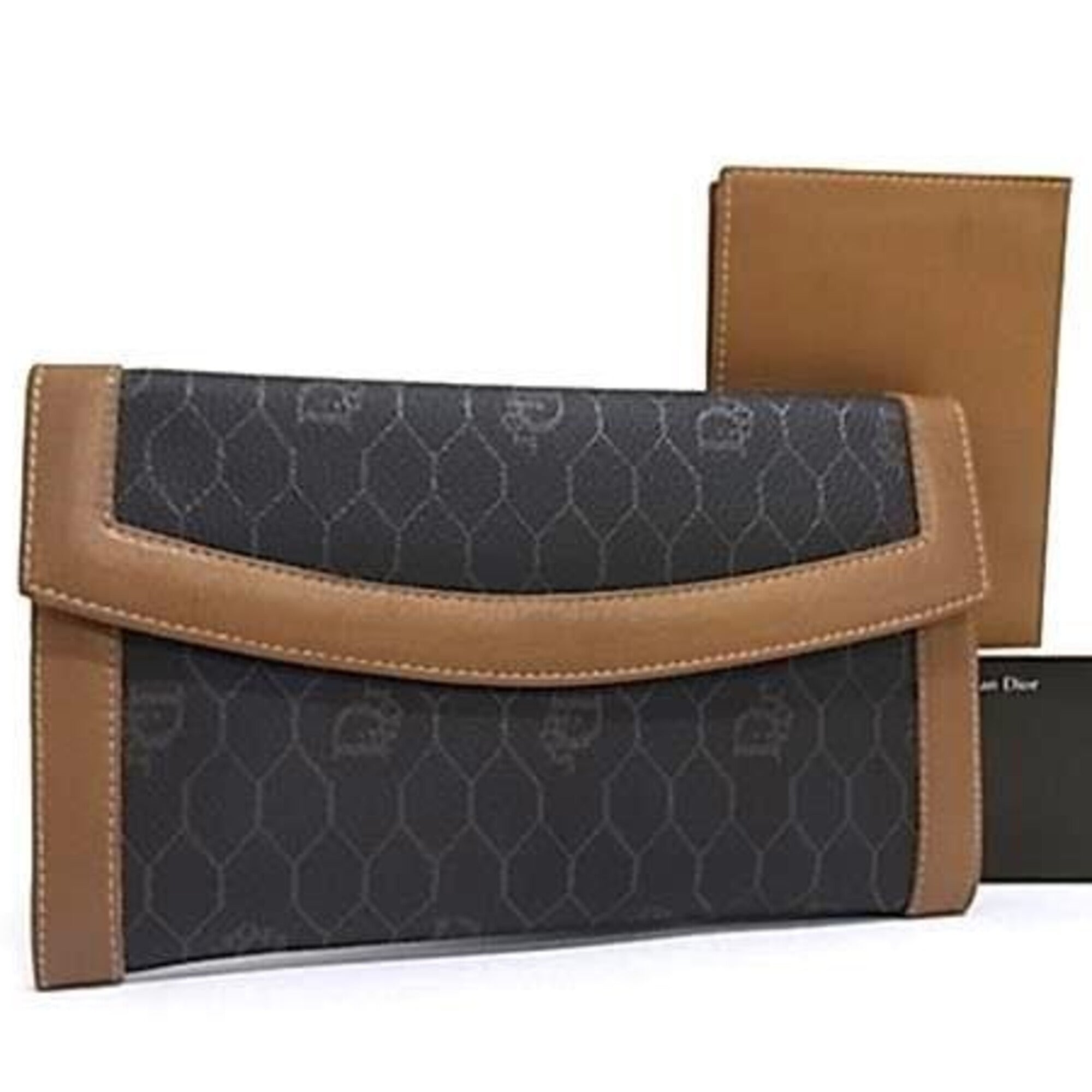 Christian Dior Brown Pvc Leather Long Wallet (Bi-Fold) (Pre-Owned)