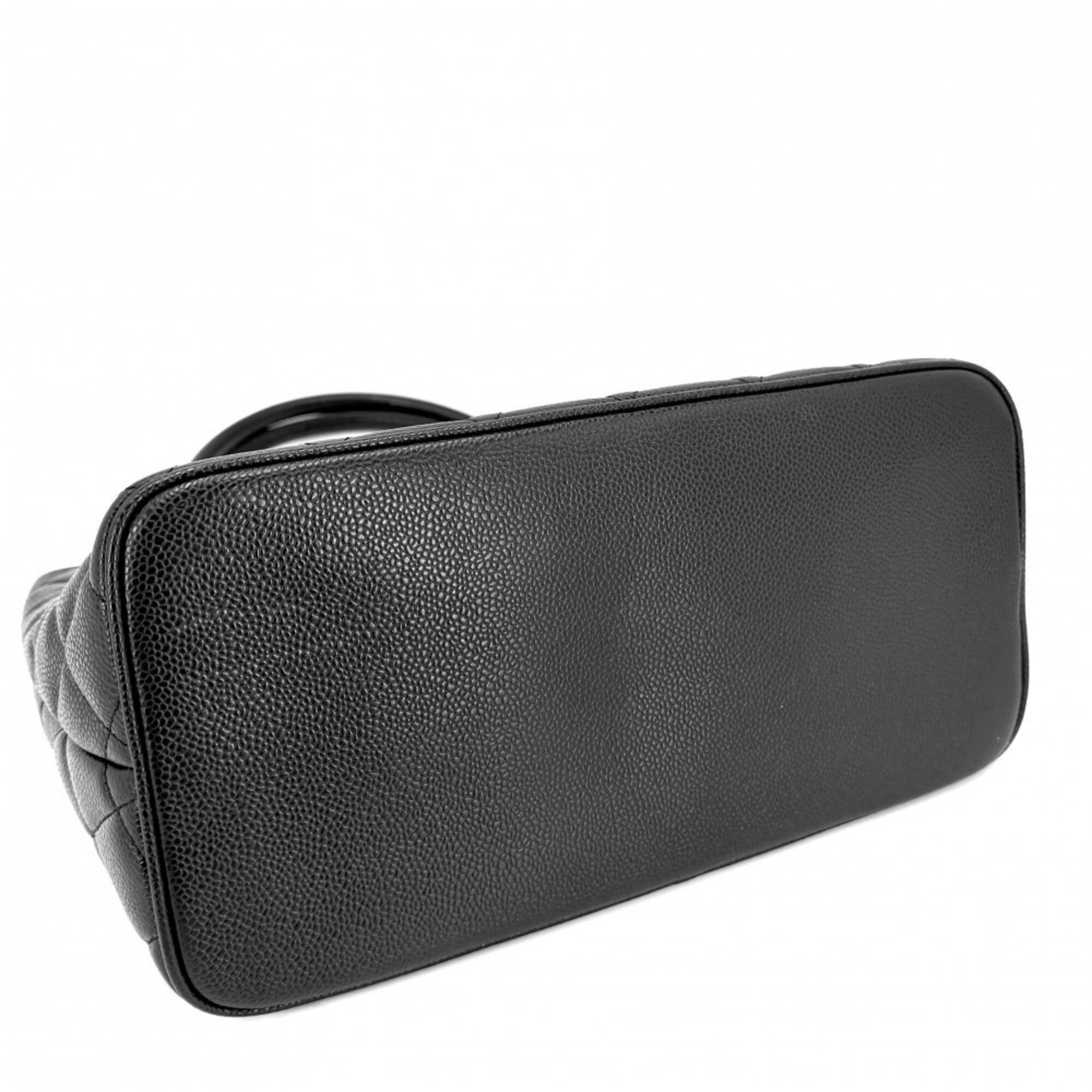Chanel Matelasse Black Grained Calfskin Handbag Tote Bag (Pre-Owned)