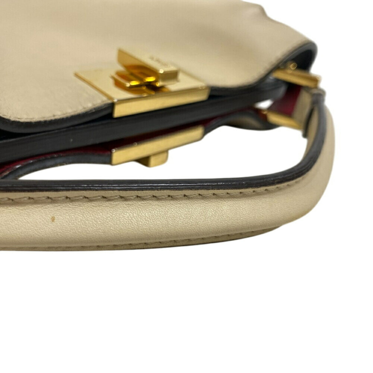 Fendi Beige Leather Handbag Shoulder Bag (Pre-Owned)