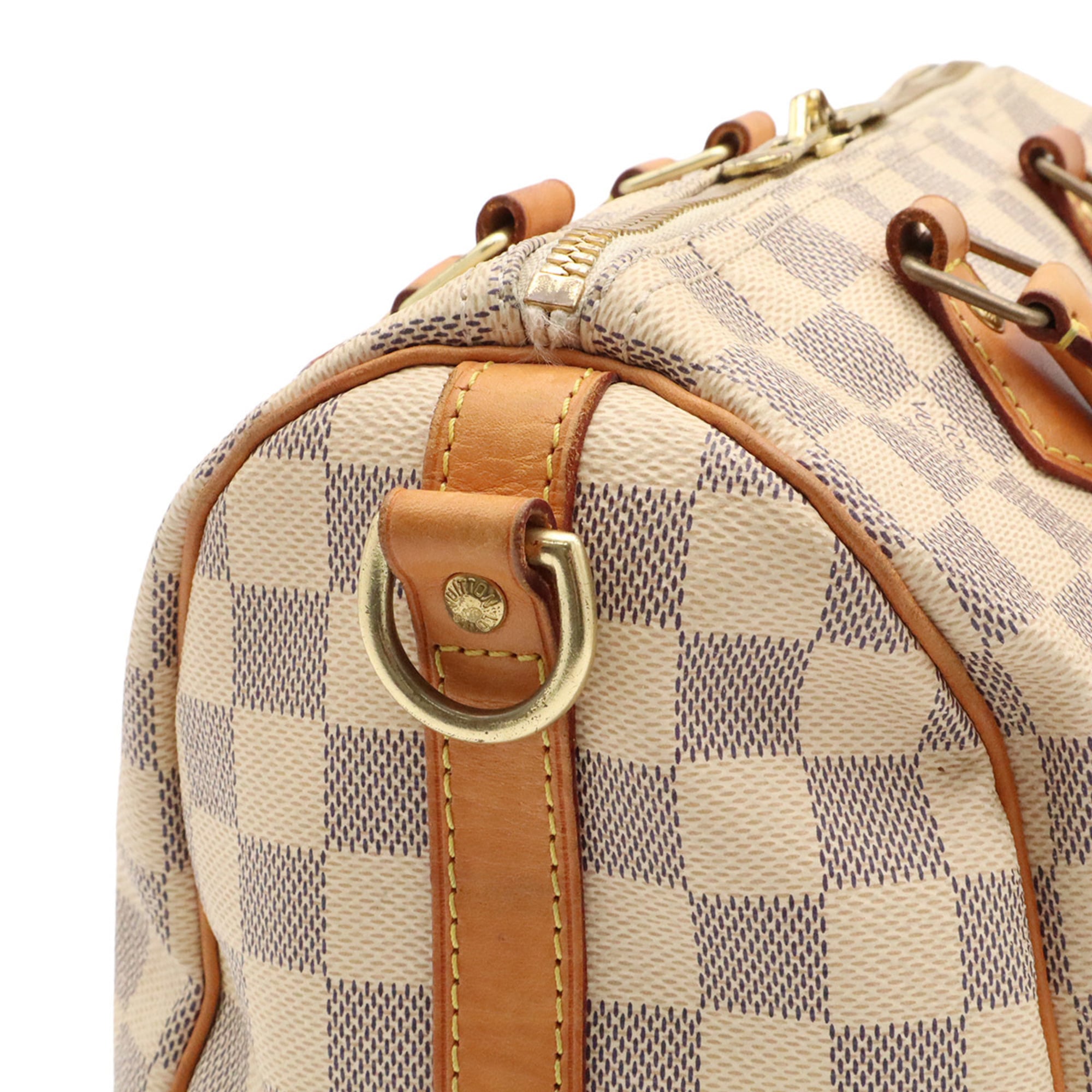 Louis Vuitton Damier Azur Ivory Damier Azur Boston Bag Handbag Shoulder Bag (Pre-Owned)