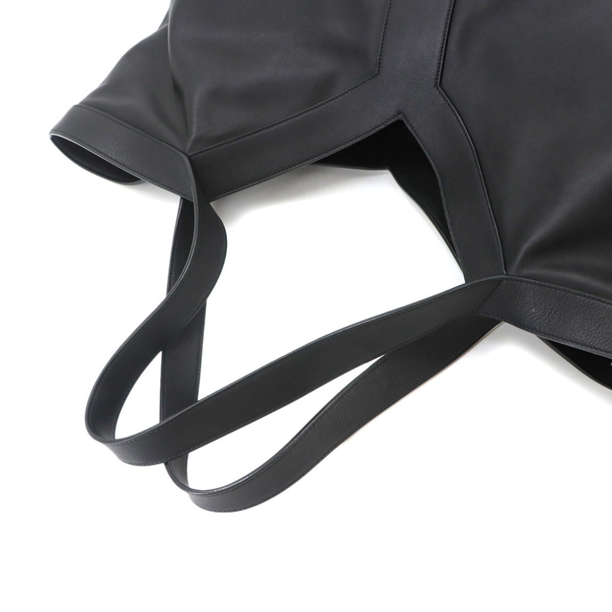 Saint Laurent Black Leather Handbag Tote Bag (Pre-Owned)