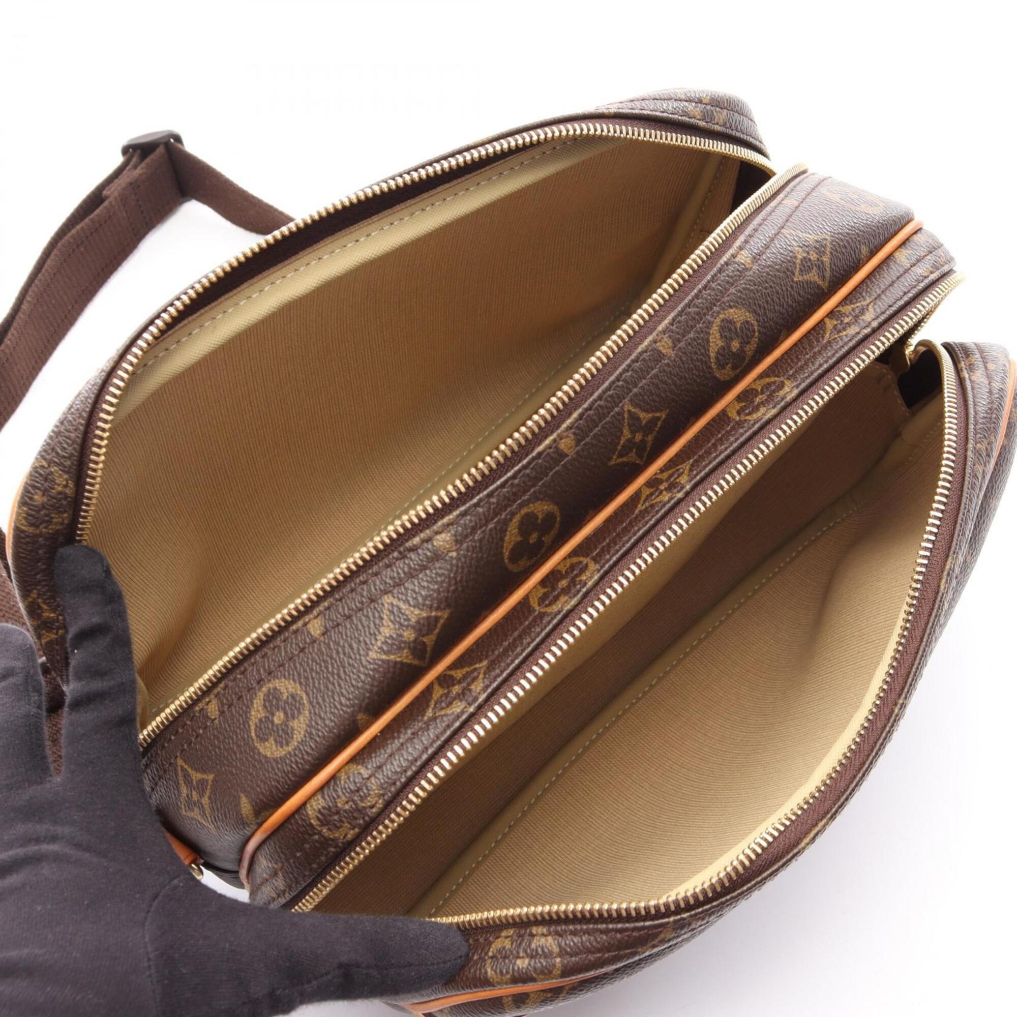 Louis Vuitton Monogram Brown Coated Canvas Leather Handbag Shoulder Bag (Pre-Owned)