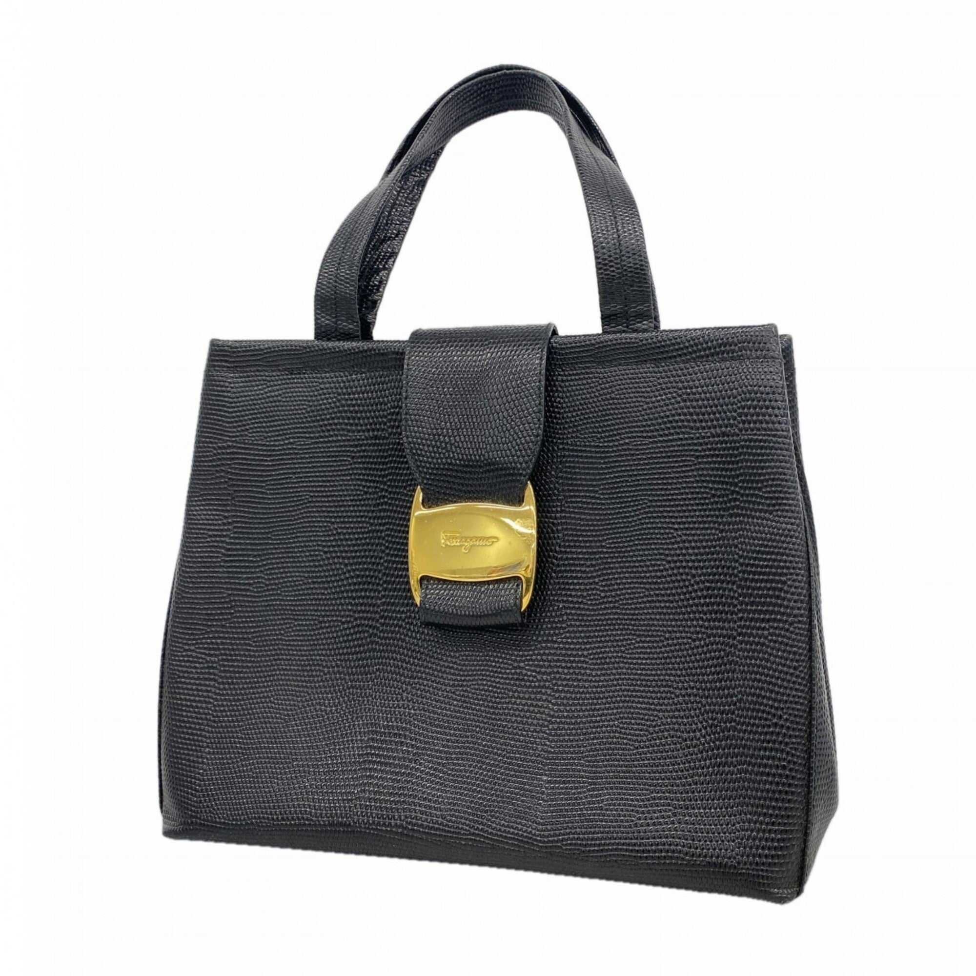 Salvatore Ferragamo Black Leather Handbag (Pre-Owned)