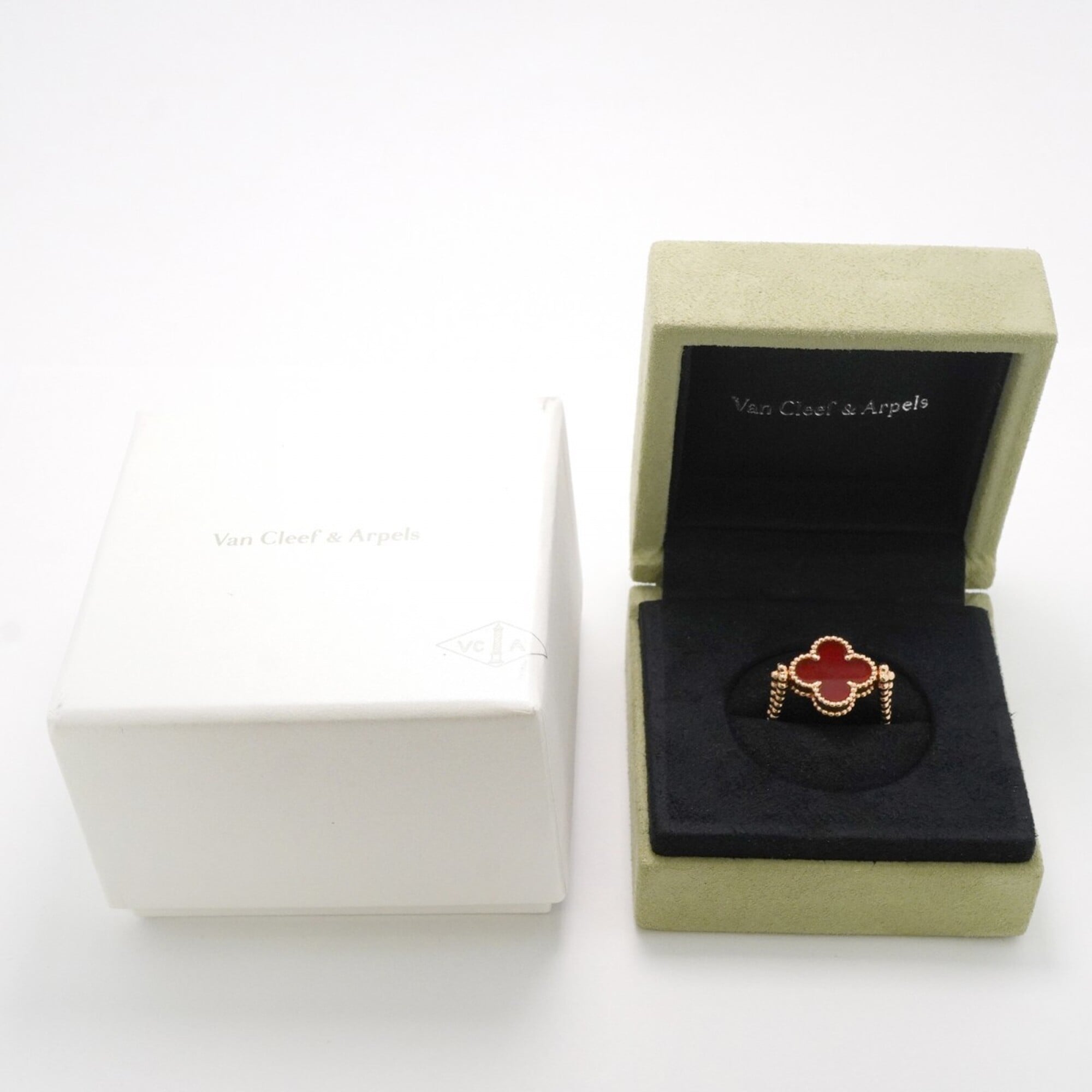 Van Cleef & Arpels Red Color Pink Gold (18K) Band Ring (Pre-Owned)