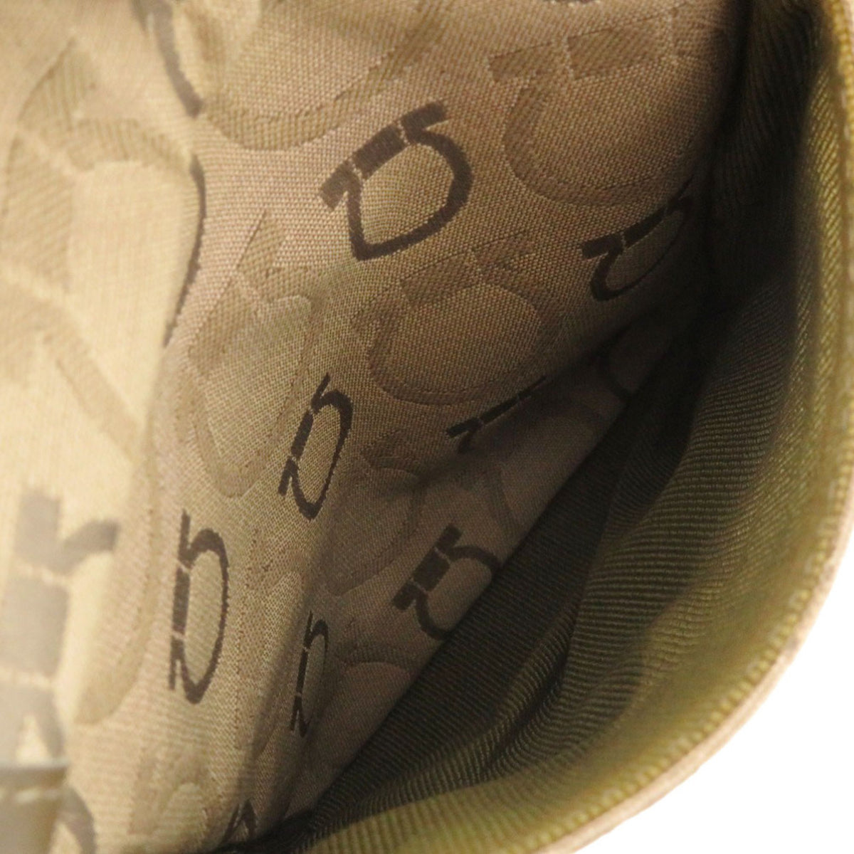 Salvatore Ferragamo Gancini Beige Canvas Sling Bag (Pre-Owned)
