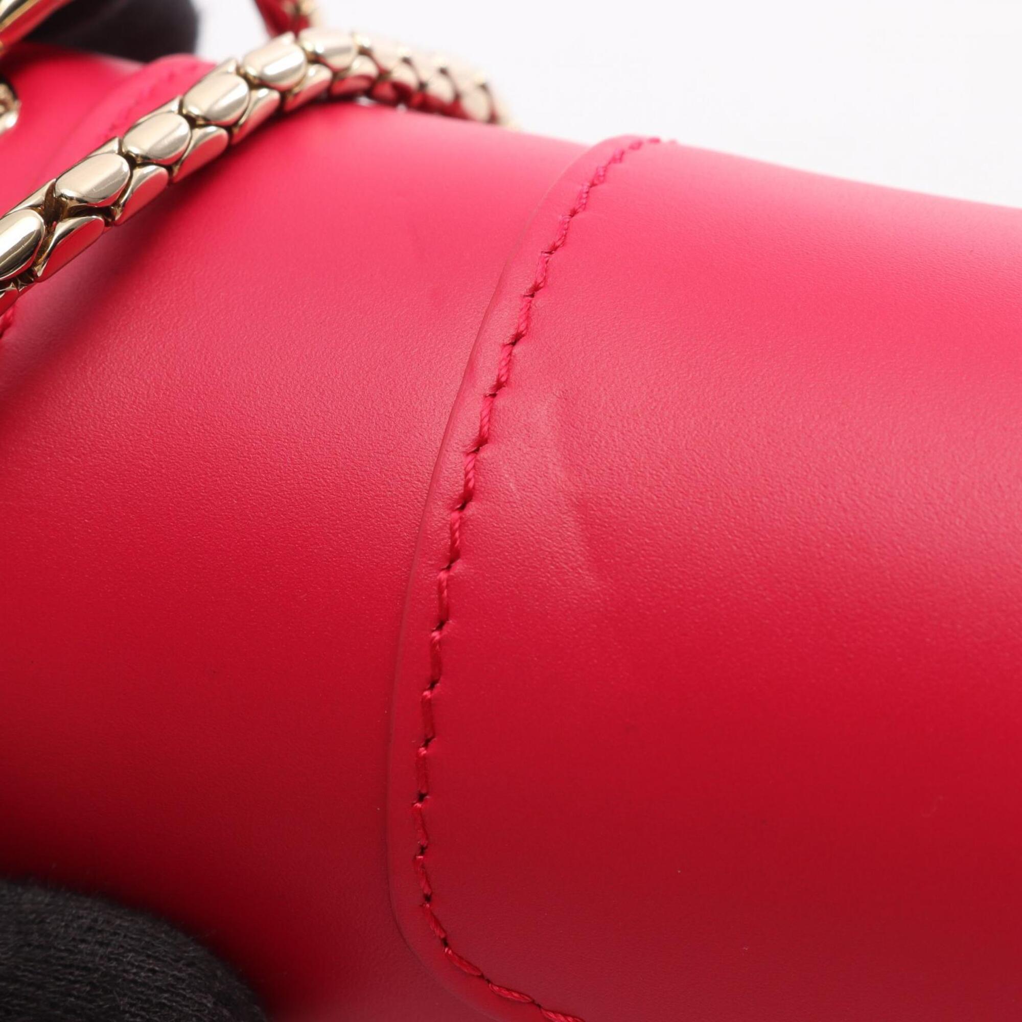Bvlgari Pink Leather Handbag Shoulder Bag (Pre-Owned)