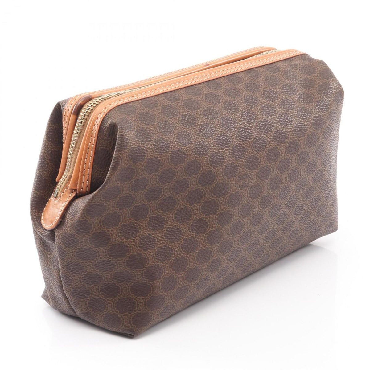 Celine Brown Leather Pvc Pouch (Pre-Owned)