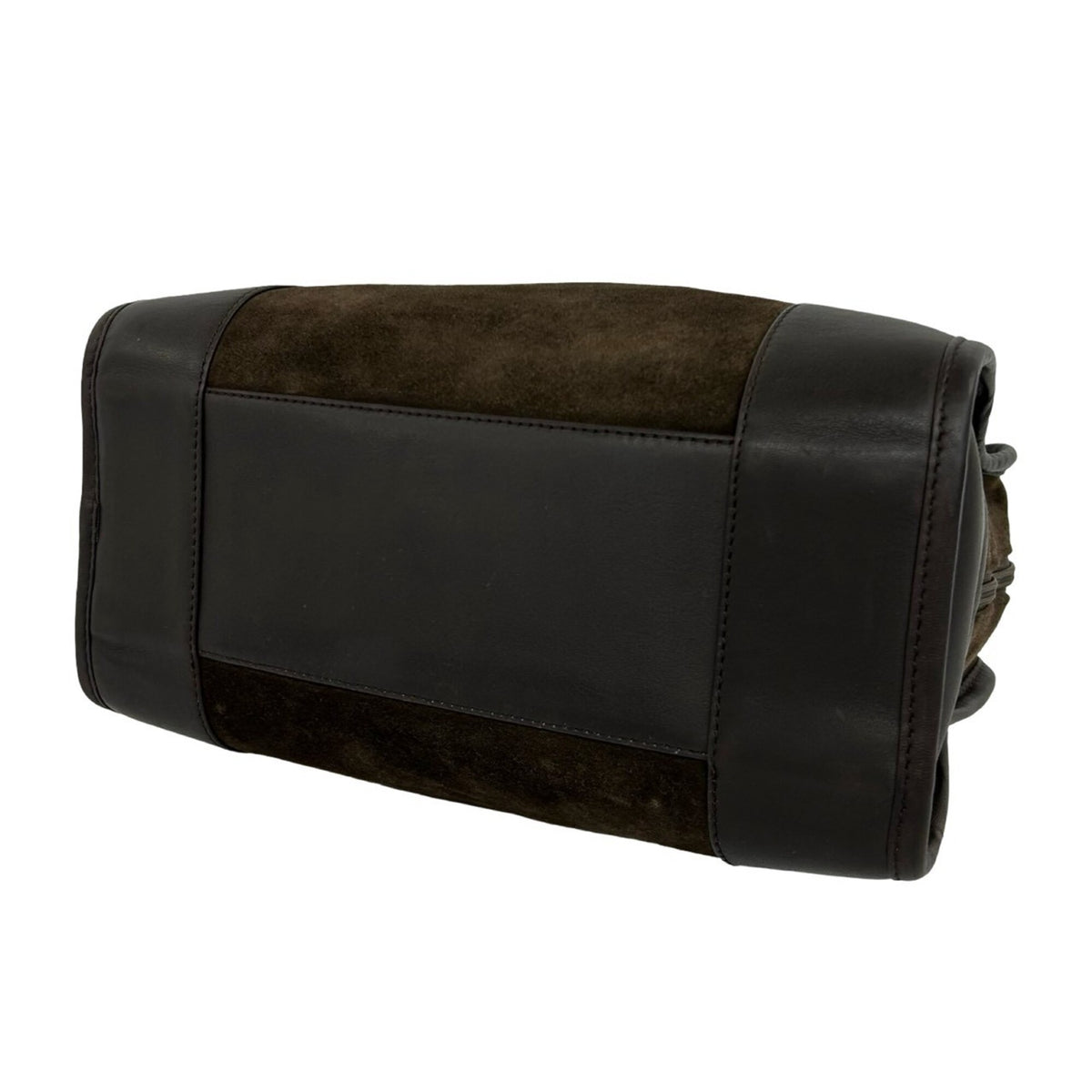 Loewe Brown Suede Leather Boston Bag Handbag (Pre-Owned)