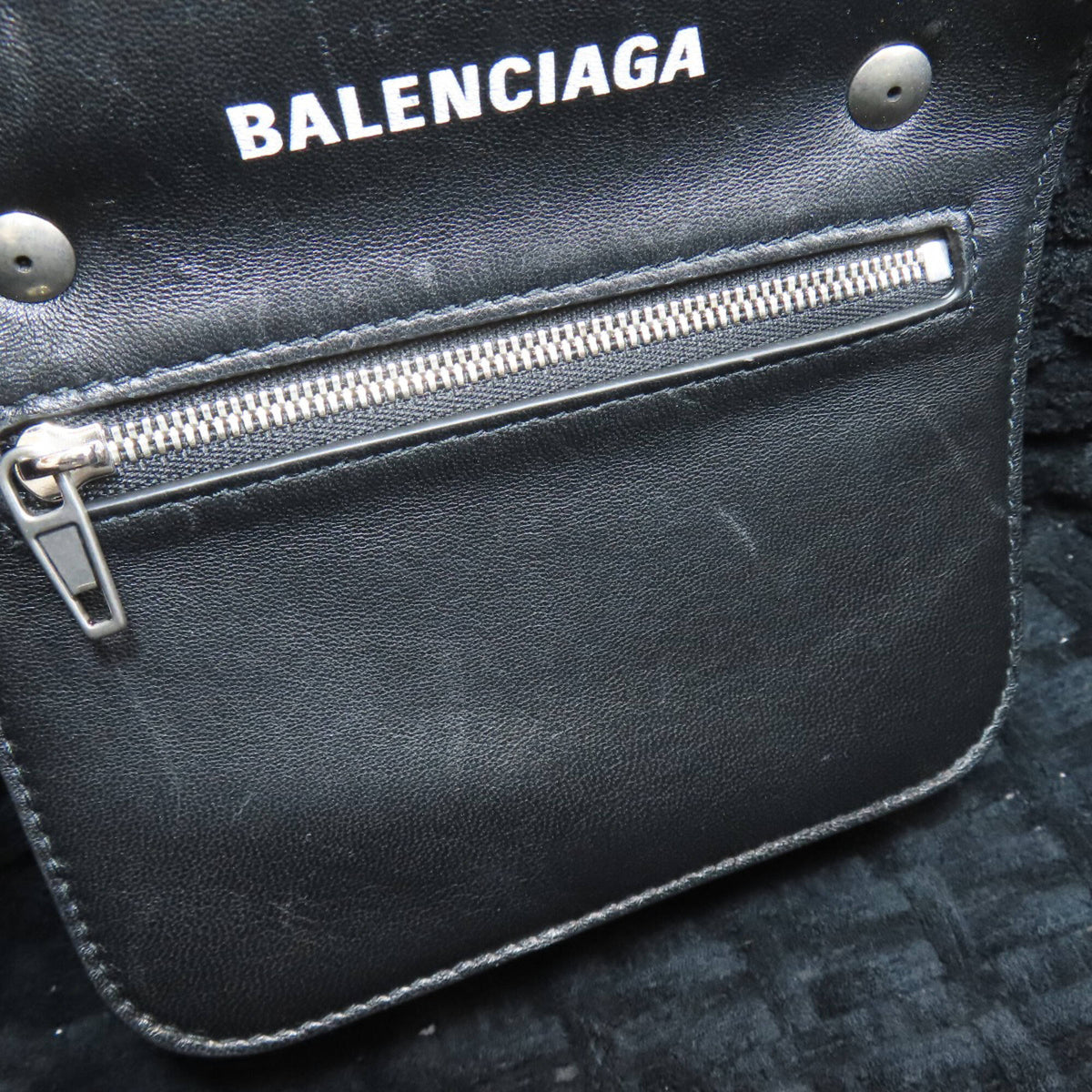 Balenciaga Black Pile Fabric Handbag (Pre-Owned)