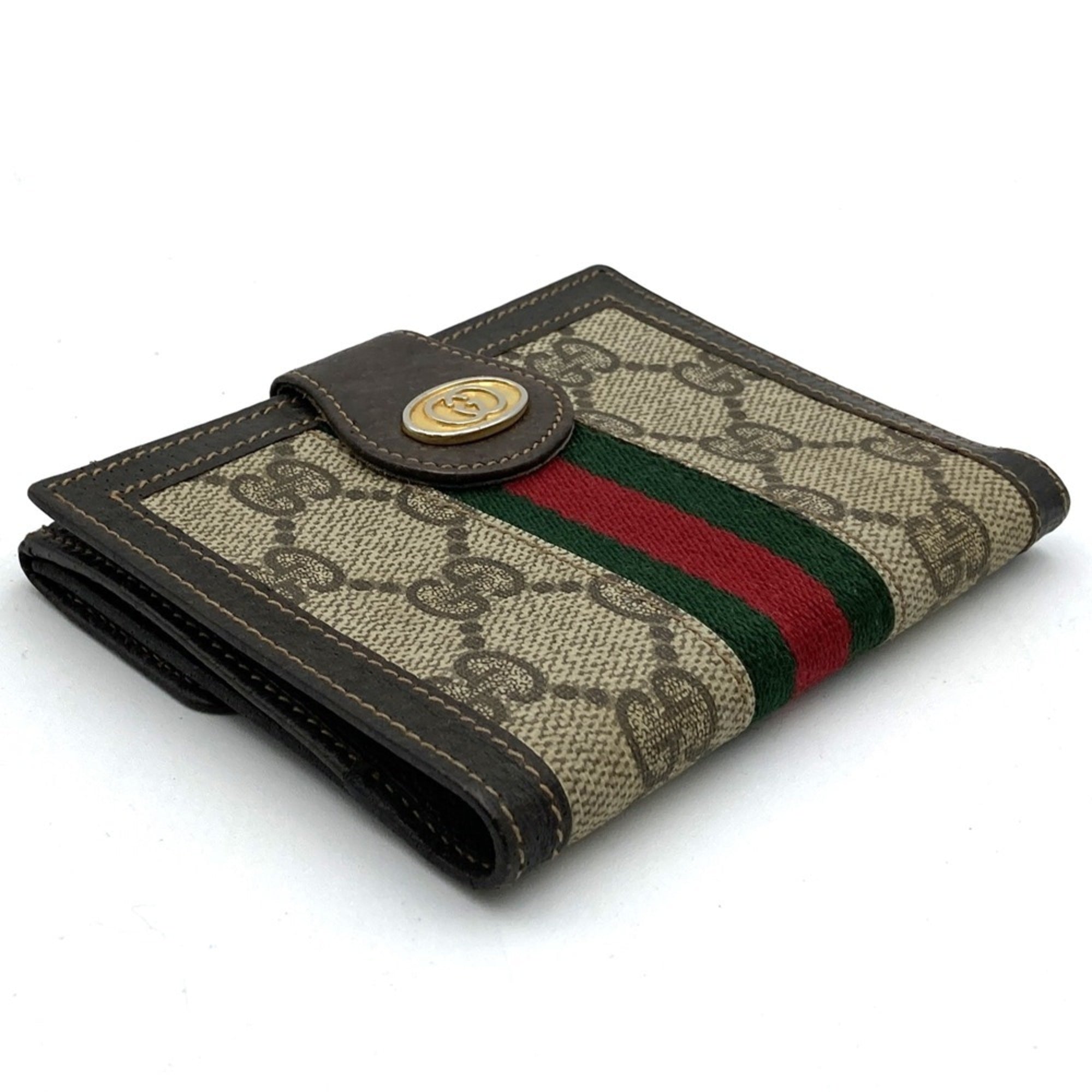 Gucci Brown Gg Supreme Leather Wallet (Bi-Fold) (Pre-Owned)