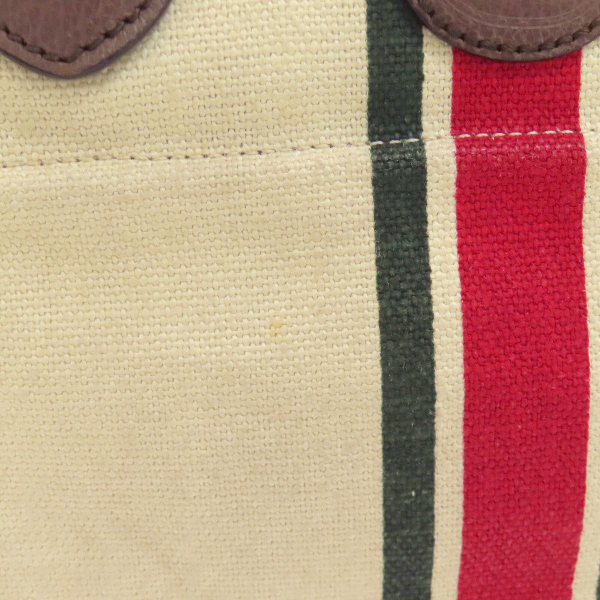 Gucci Beige Brown Canvas Handbag (Pre-Owned)