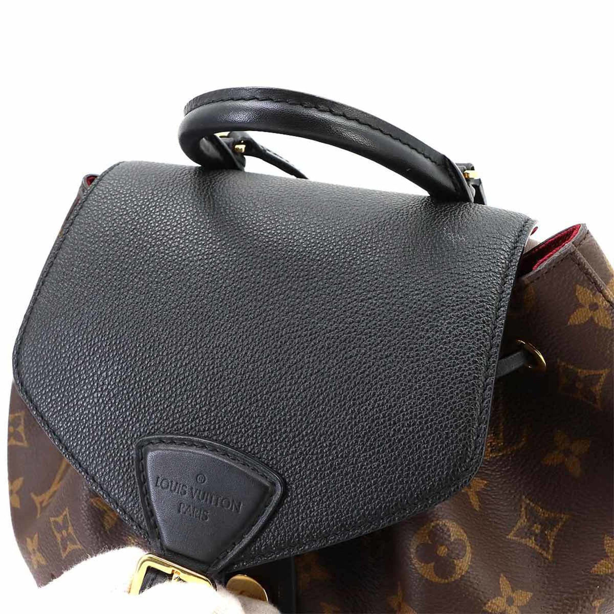 Louis Vuitton Noir Monogram Canvas Leather Backpack (Pre-Owned)