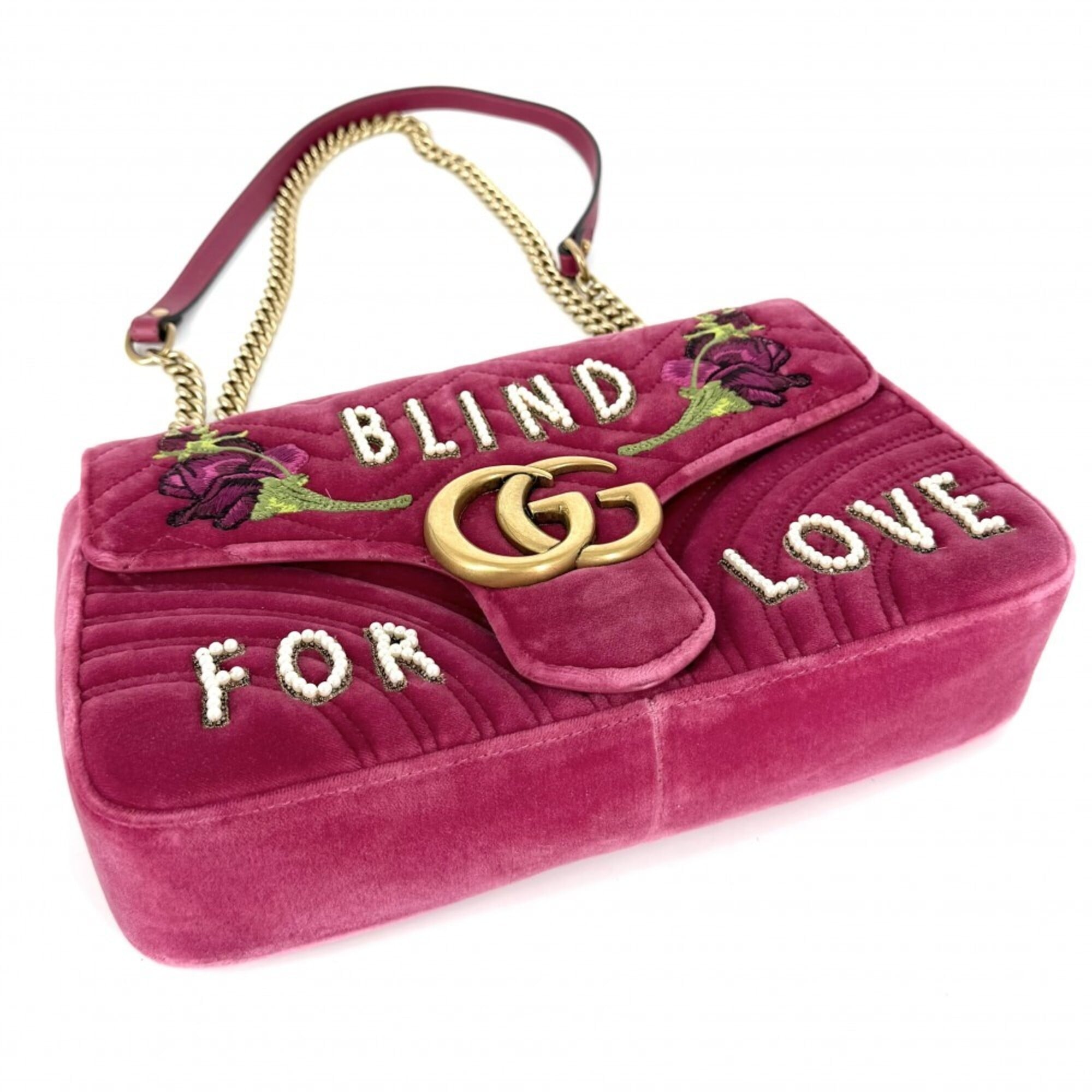 Gucci Gg Marmont Pink Leather Shoulder Bag (Pre-Owned)
