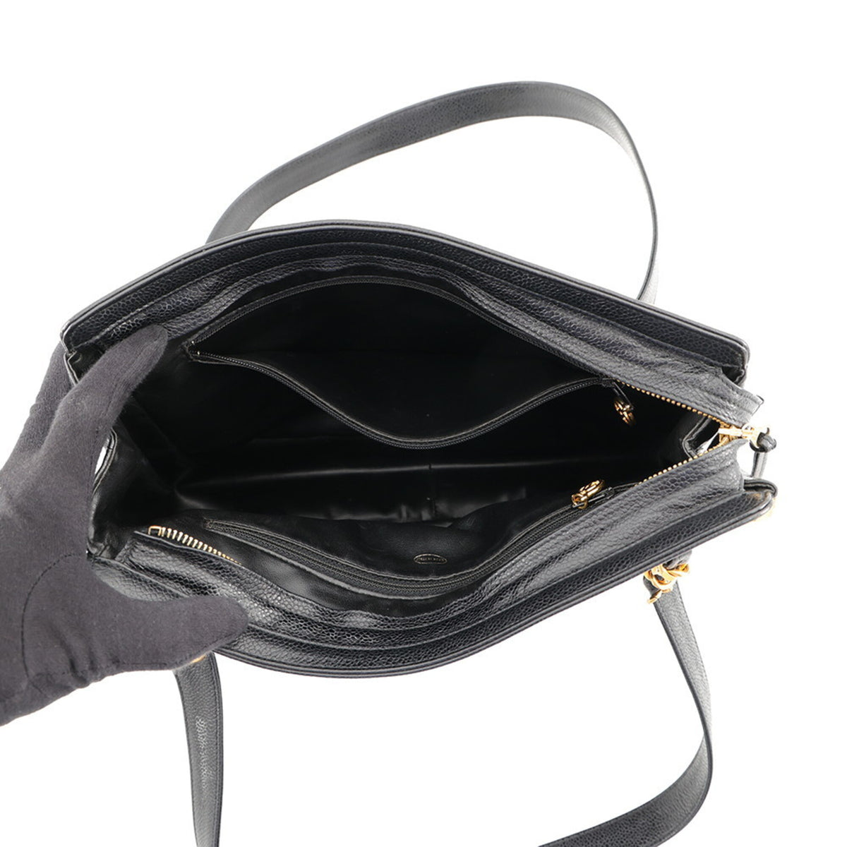 Chanel Black Grained Calfskin Tote Bag (Pre-Owned)