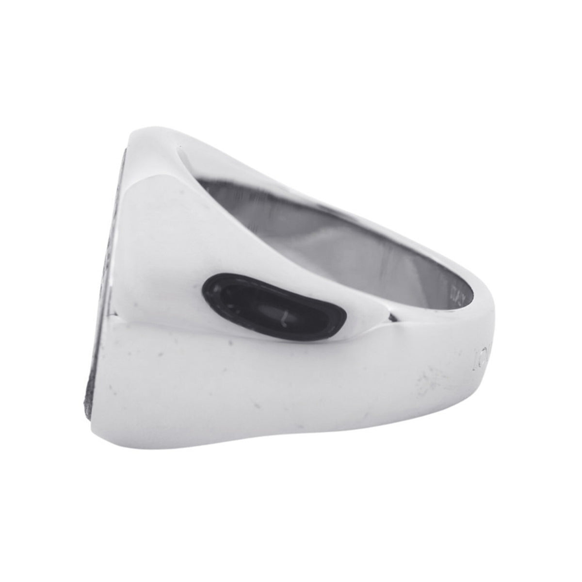 Louis Vuitton Silver Noir Metal Band Ring (Pre-Owned)
