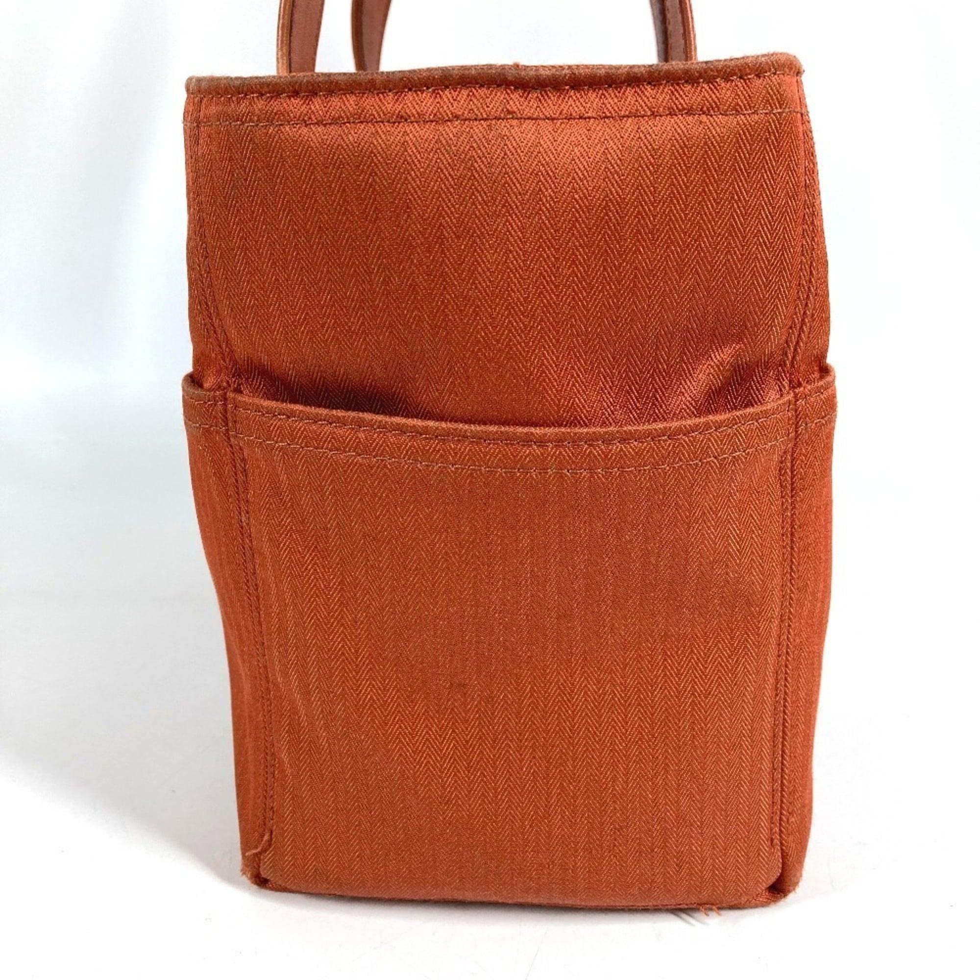 Hermes Orange Cotton Handbag Tote Bag (Pre-Owned)