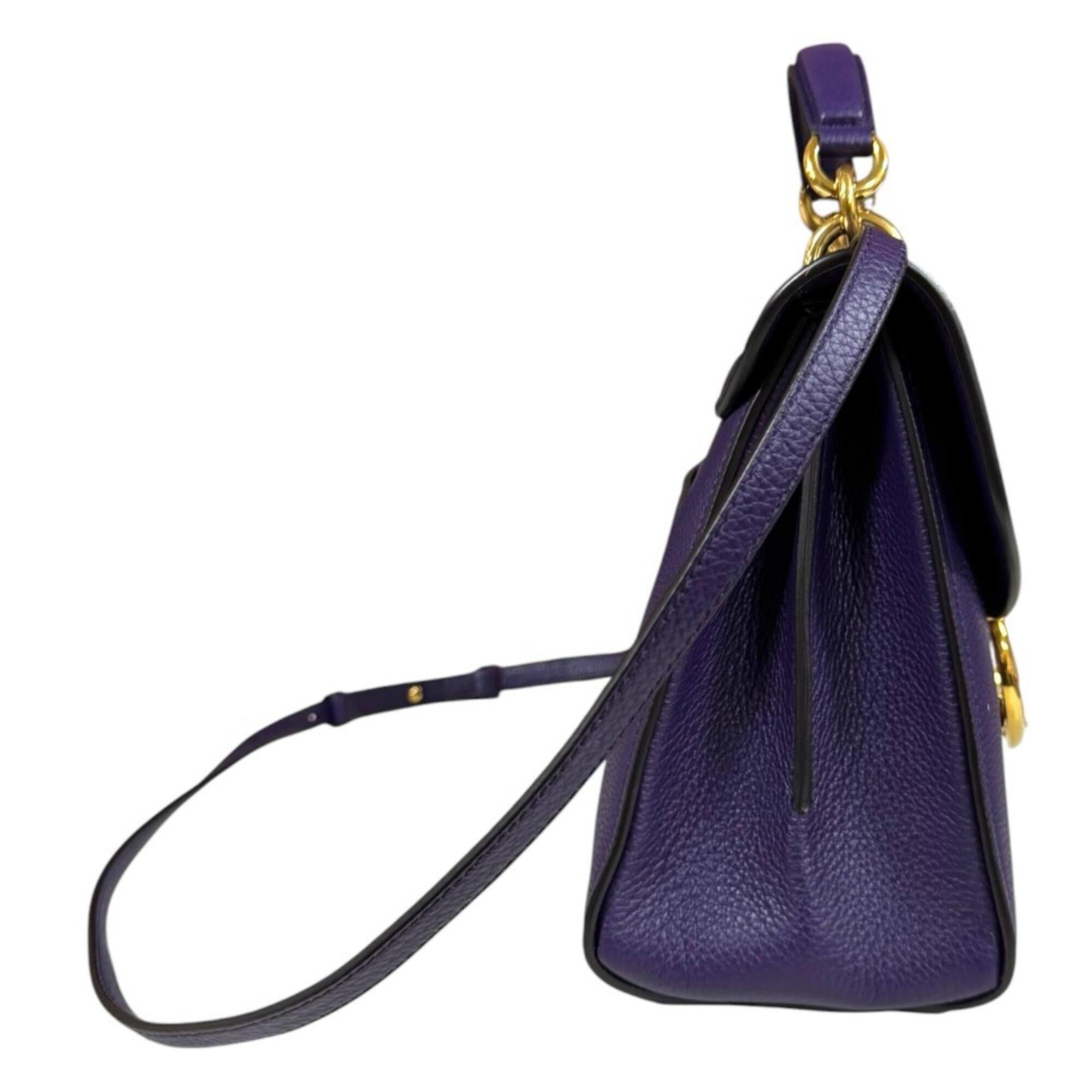 Salvatore Ferragamo Purple Leather Shoulder Bag (Pre-Owned)