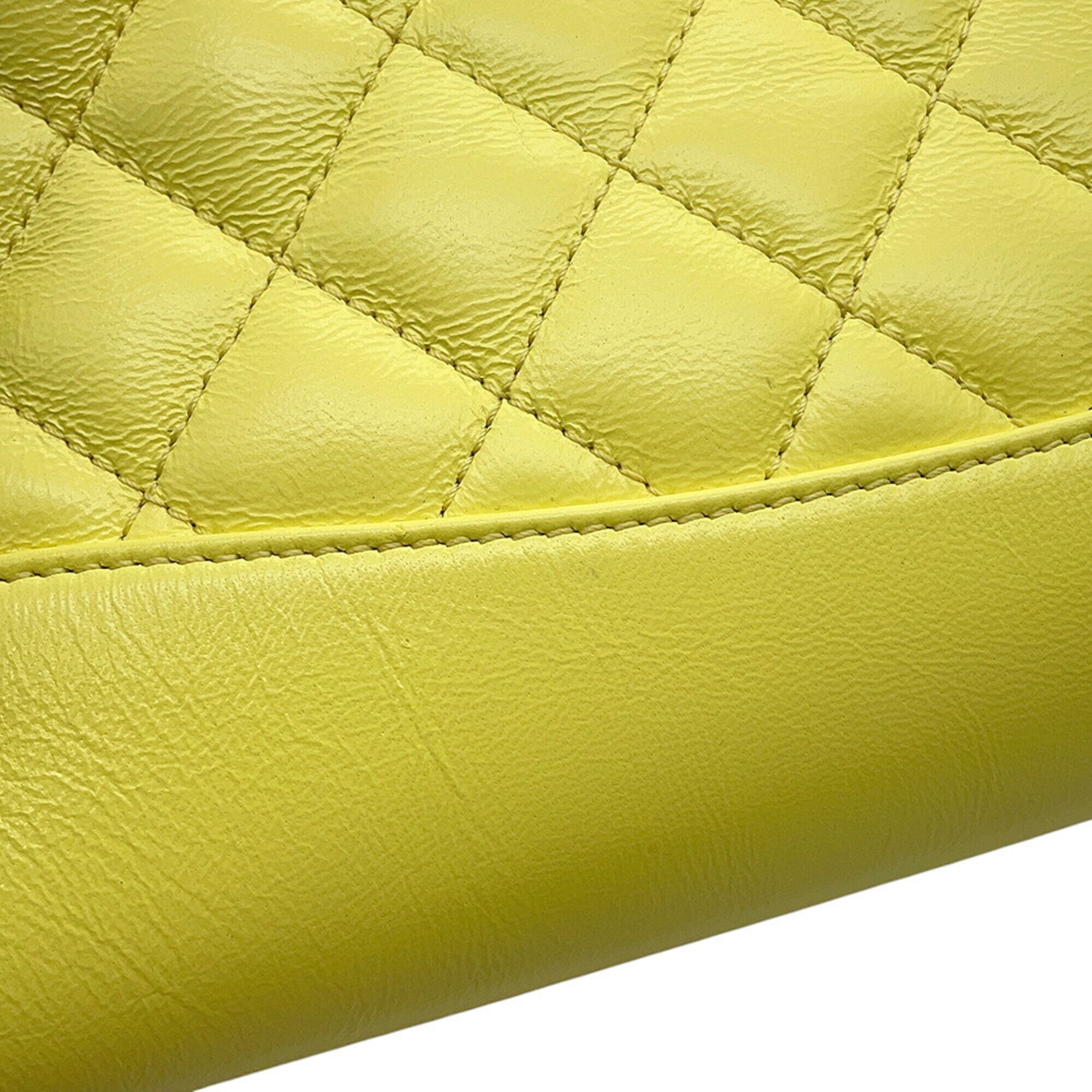 Chanel Matelasse Yellow Leather Handbag Shoulder Bag (Pre-Owned)