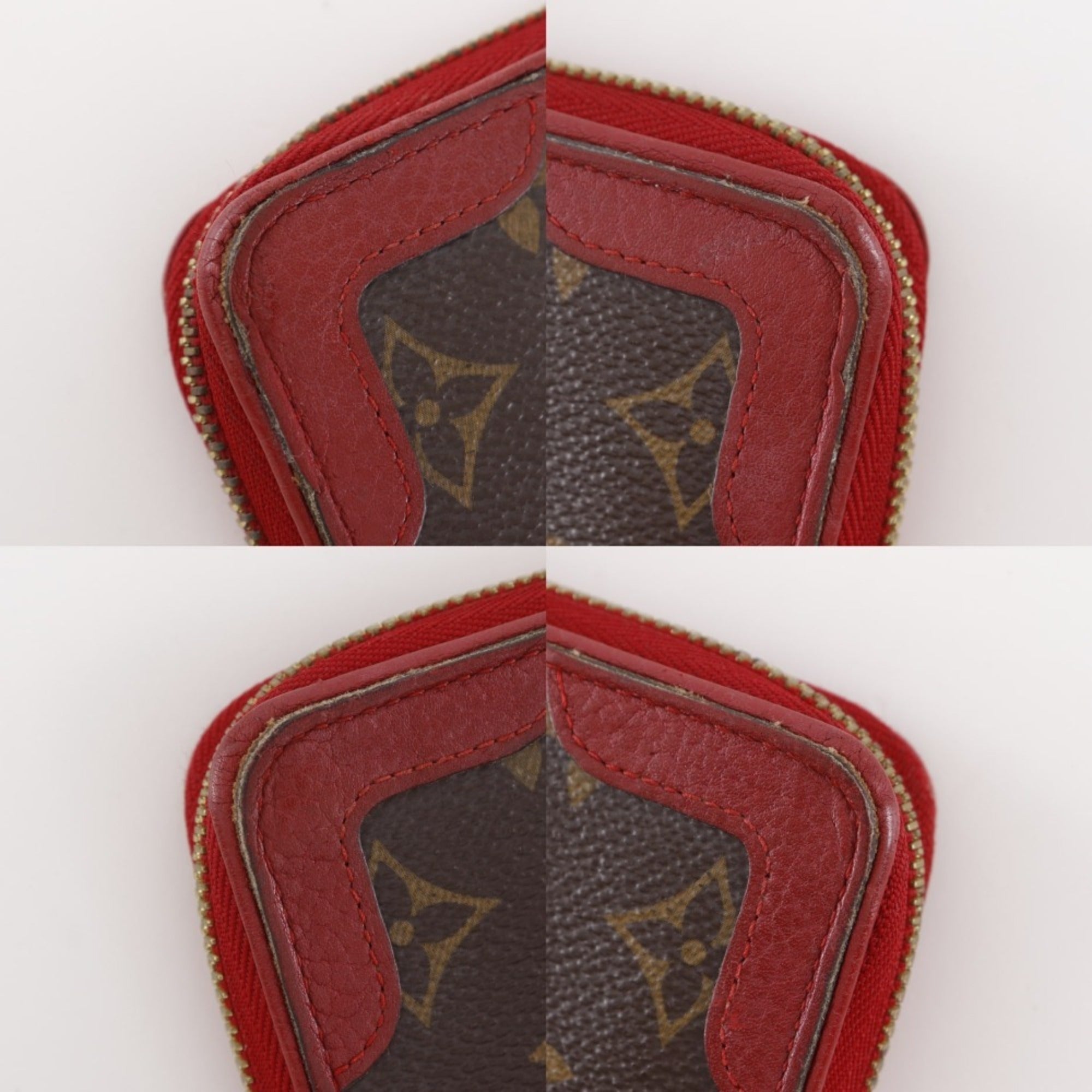 Louis Vuitton Monogram Brown Cerise Red Color Monogram Long Wallet (Bi-Fold) (Pre-Owned)
