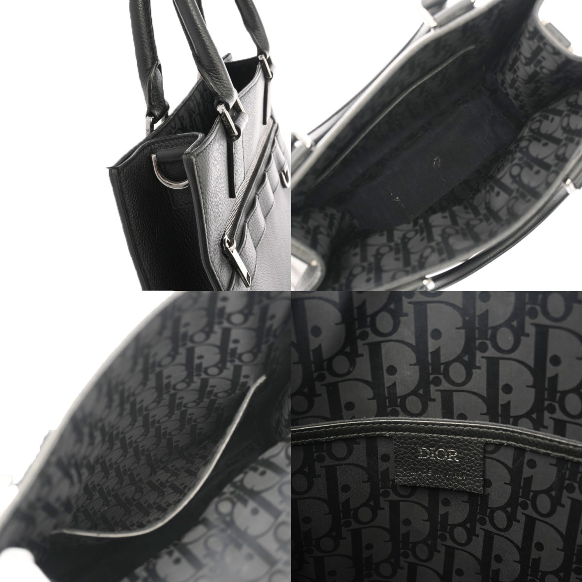 Dior Homme Black Leather Tote Bag (Pre-Owned)