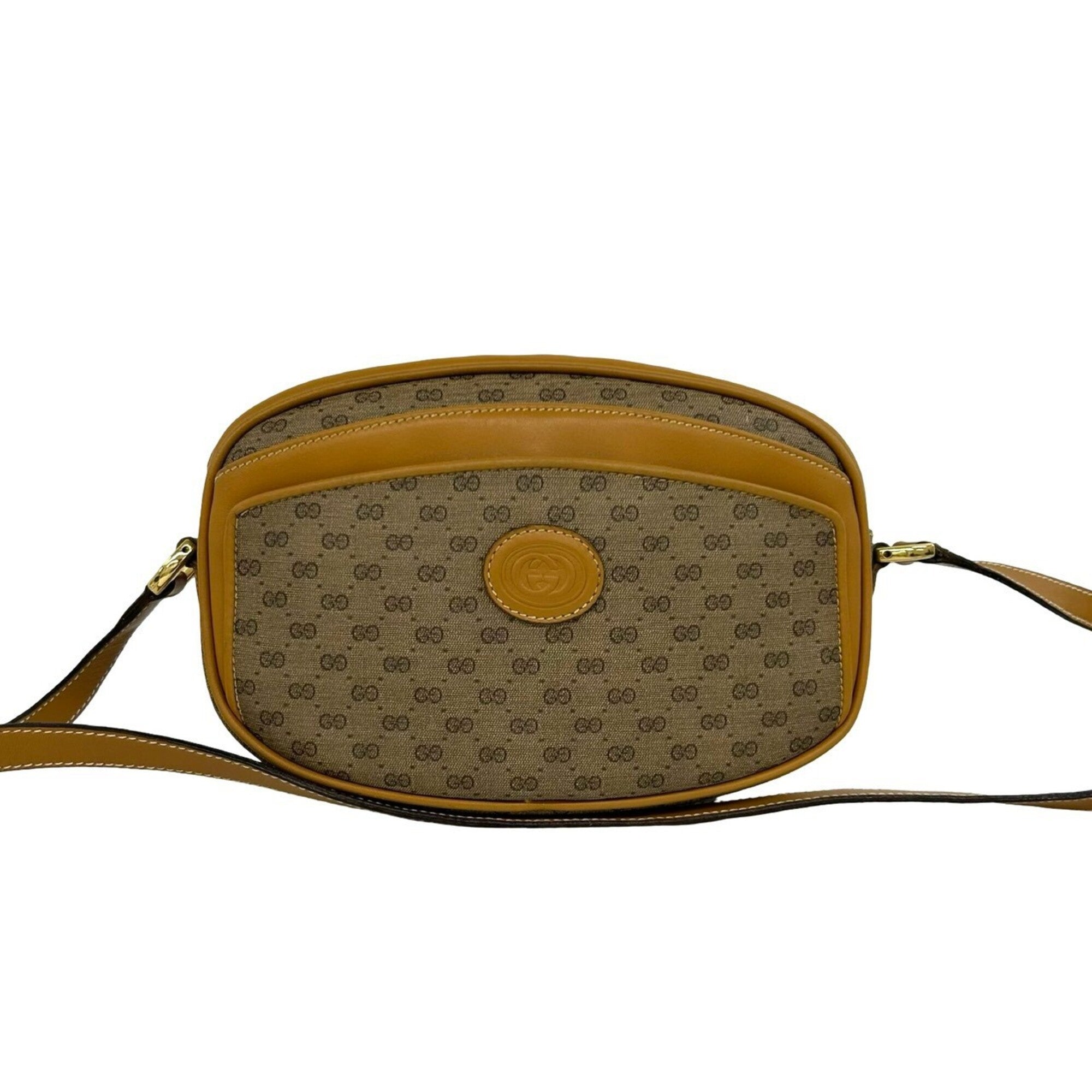 Gucci Brown Leather Pvc Pochette Shoulder Bag (Pre-Owned)