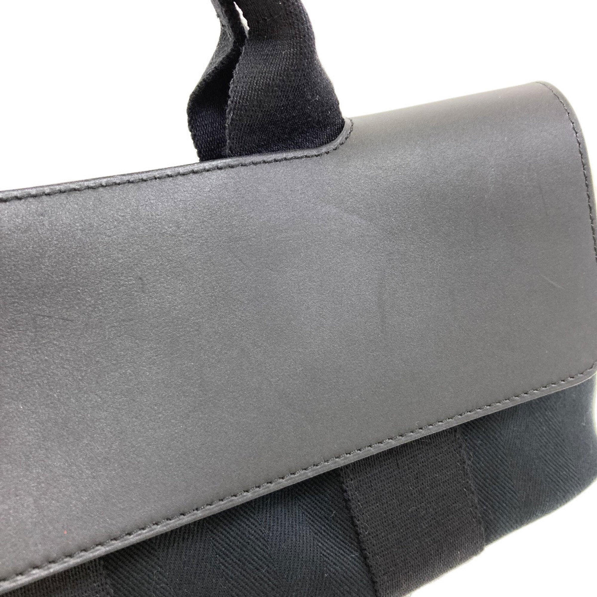 Hermes Black Toile Chevron Handbag (Pre-Owned)