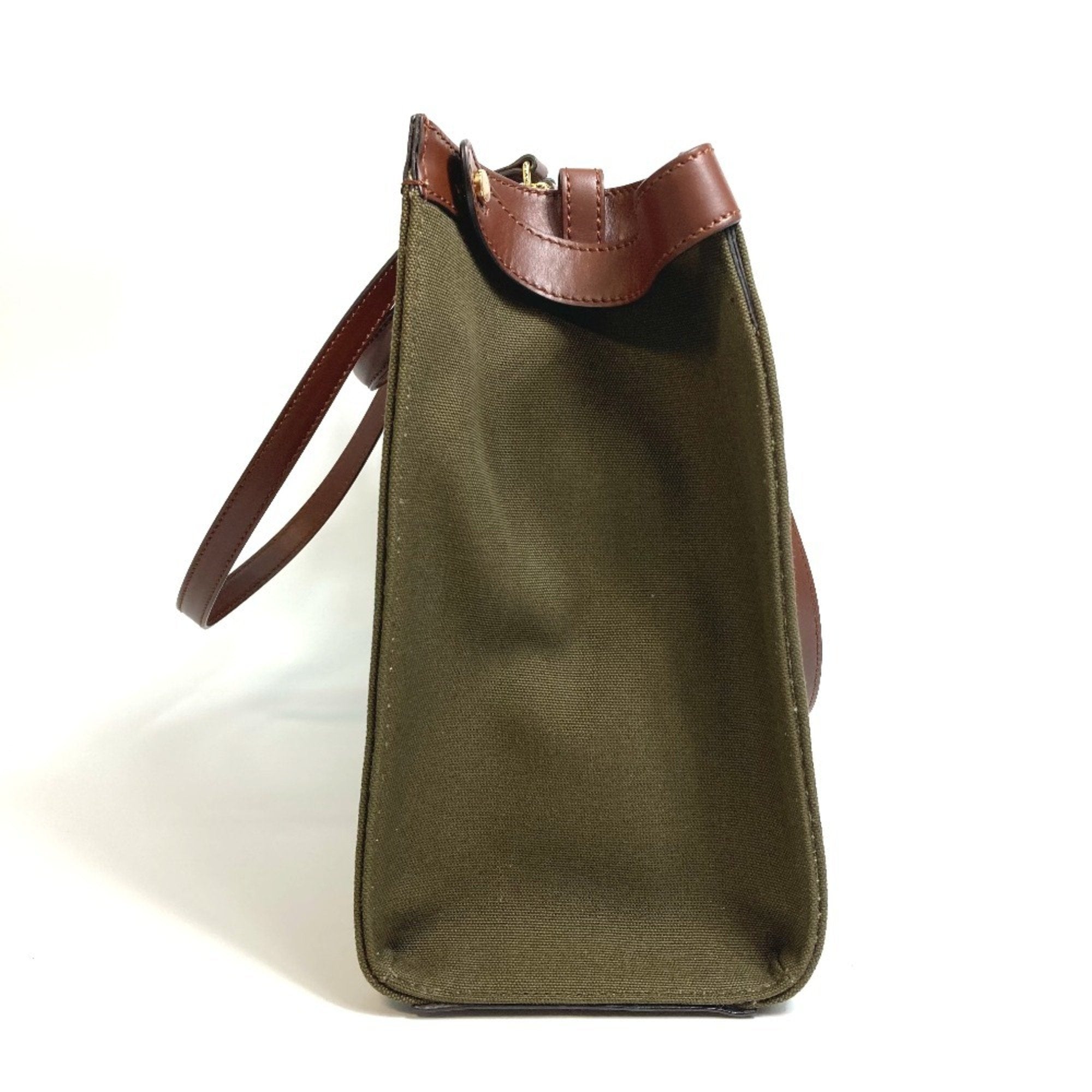 Fendi Green Cotton Shoulder Bag Tote Bag (Pre-Owned)