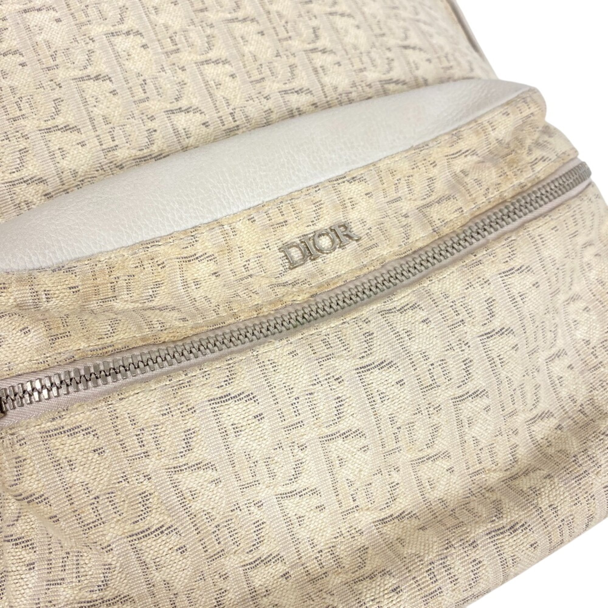 Christian Dior Trotter White Canvas Backpack (Pre-Owned)