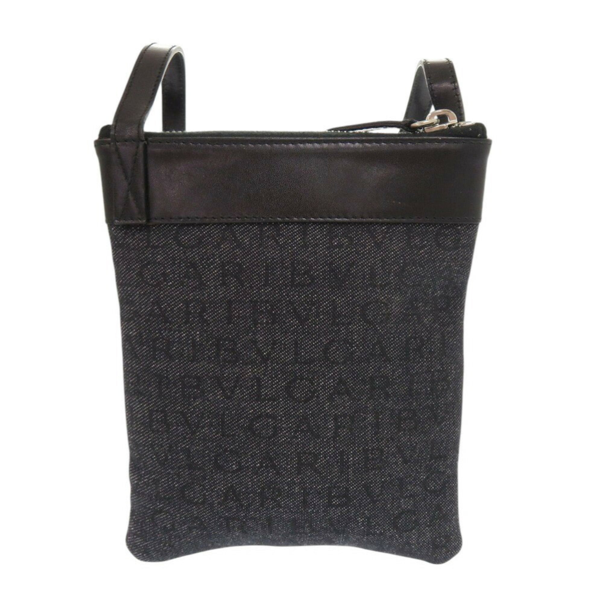 Bvlgari Navy Canvas Leather Pochette Shoulder Bag (Pre-Owned)