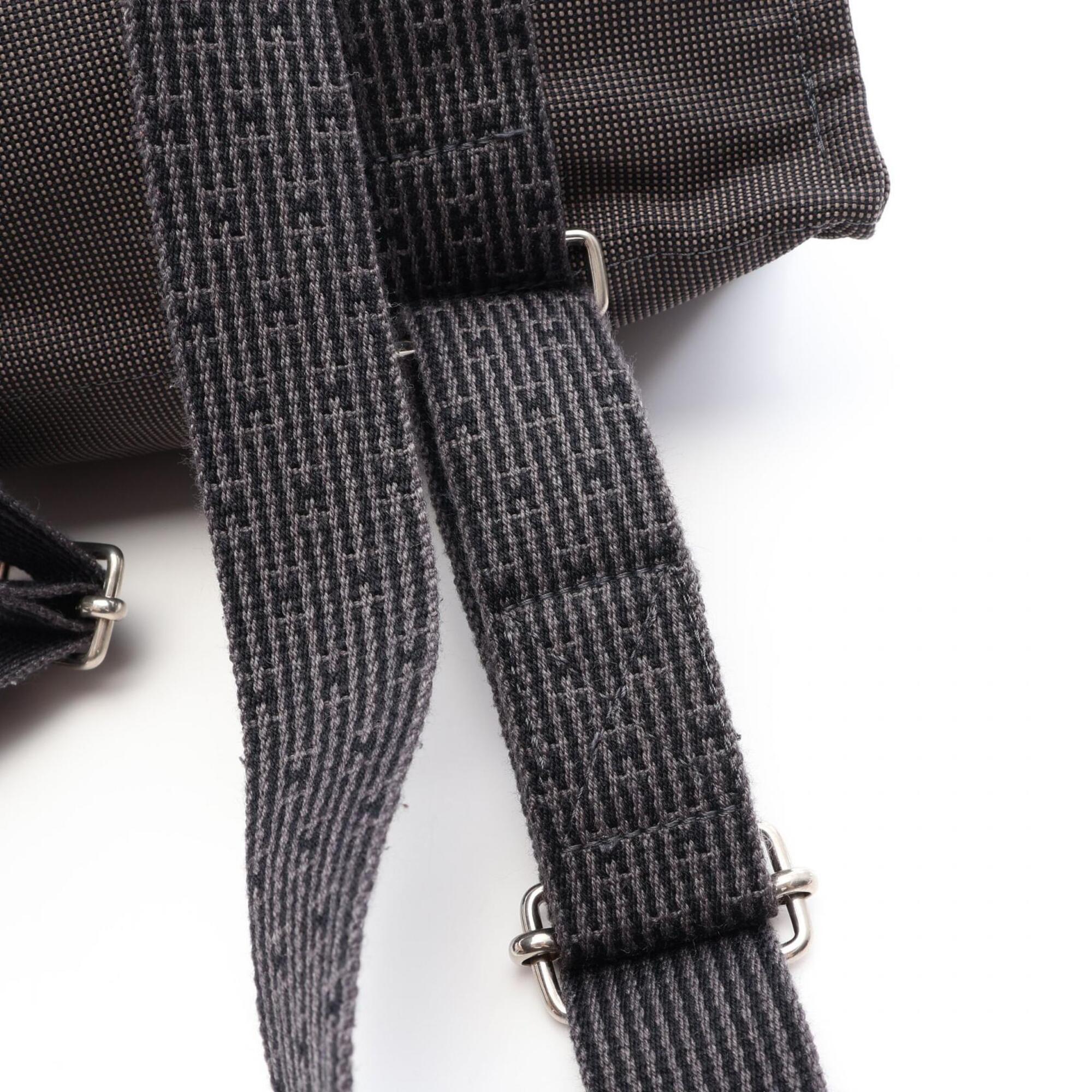 Hermes Gray Nylon Canvas Backpack (Pre-Owned)